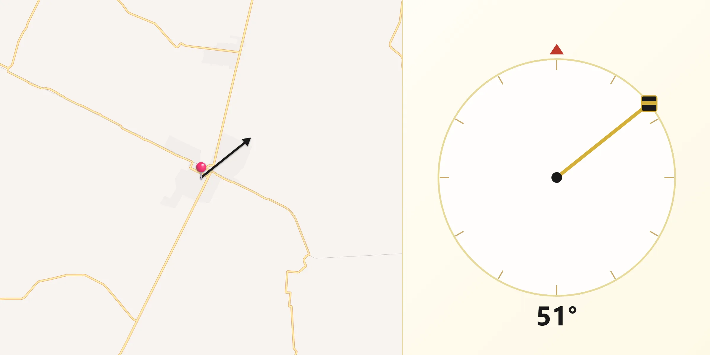 Dirección de la Qibla desde Chontalpa