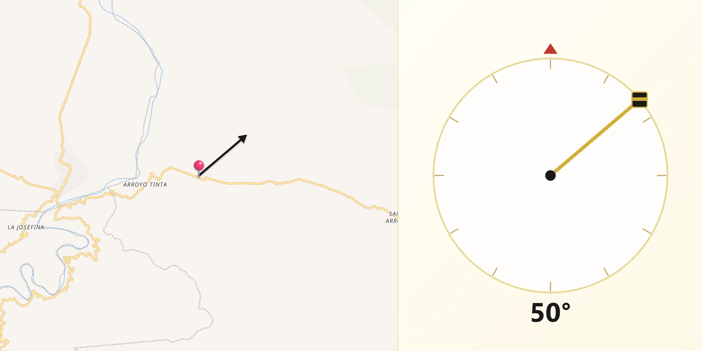 Dirección de la Qibla desde San Antonio las Palmas