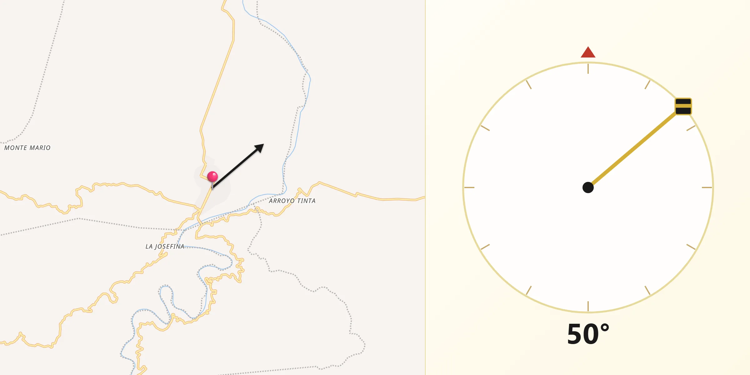 Dirección de la Qibla desde Ayotzintepec