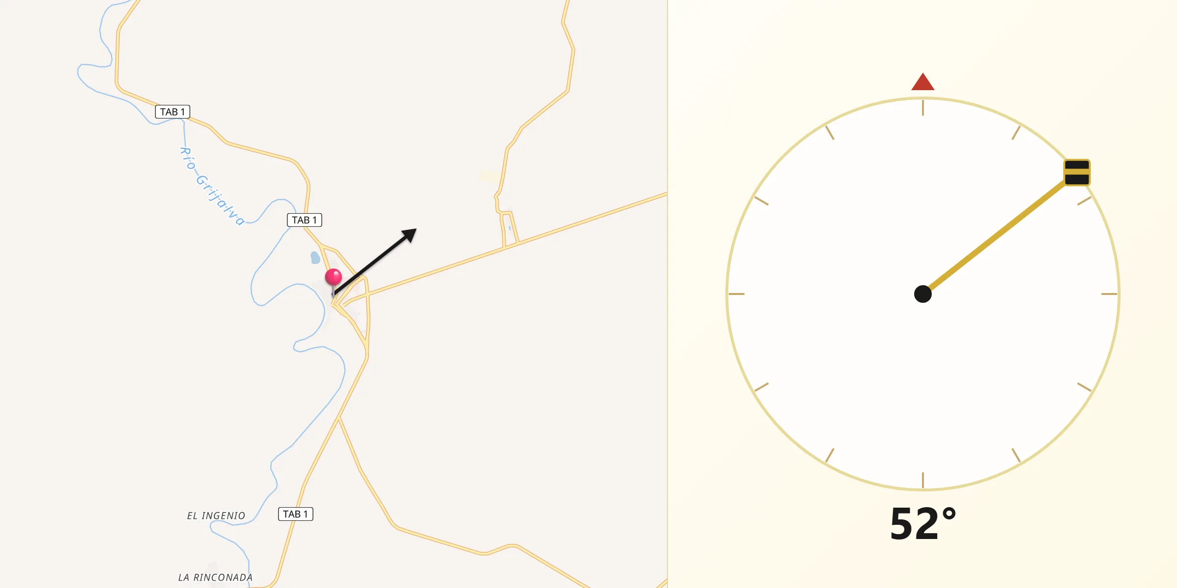 Dirección de la Qibla desde Jalapa