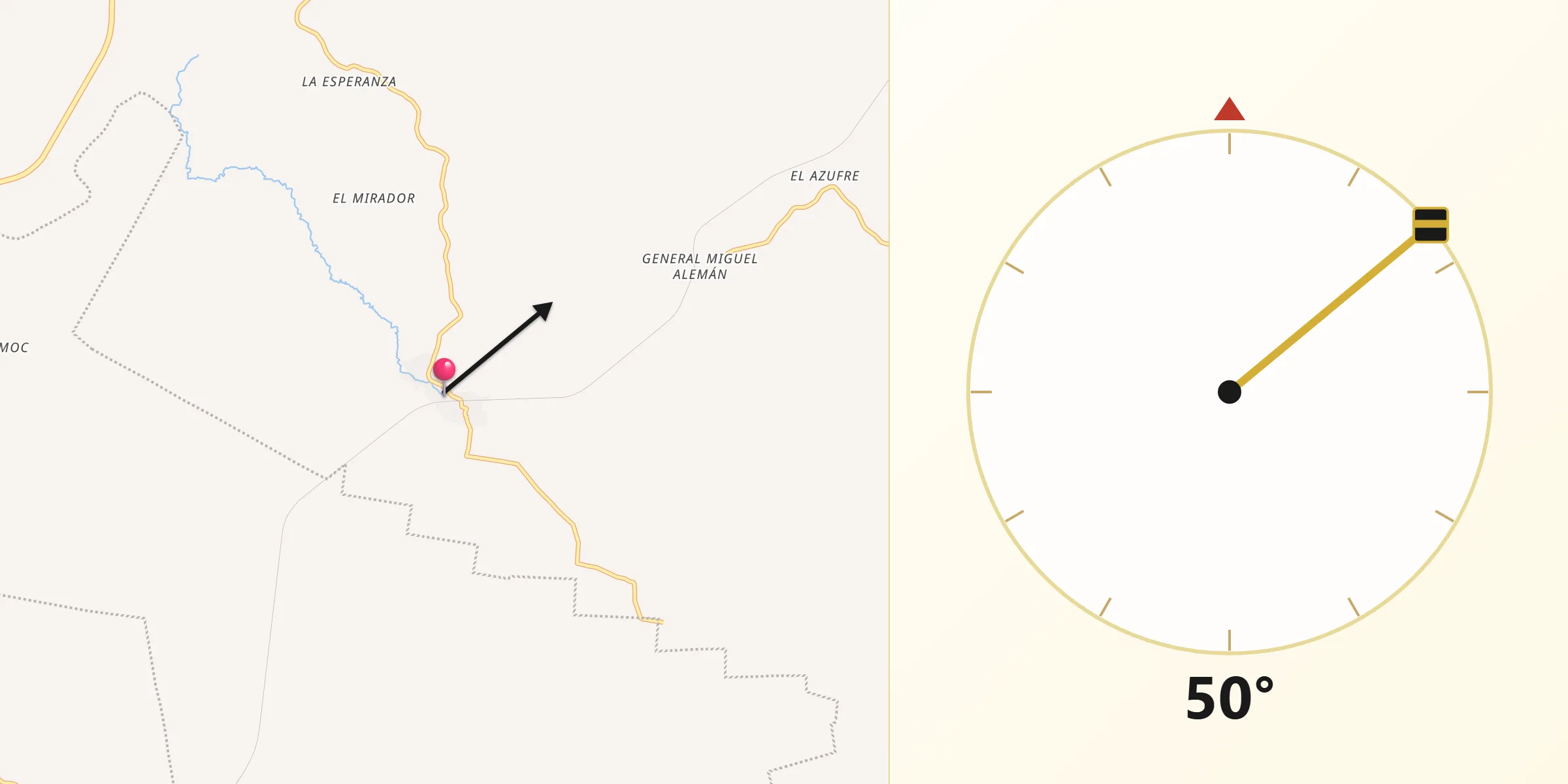 Dirección de la Qibla desde El Juile
