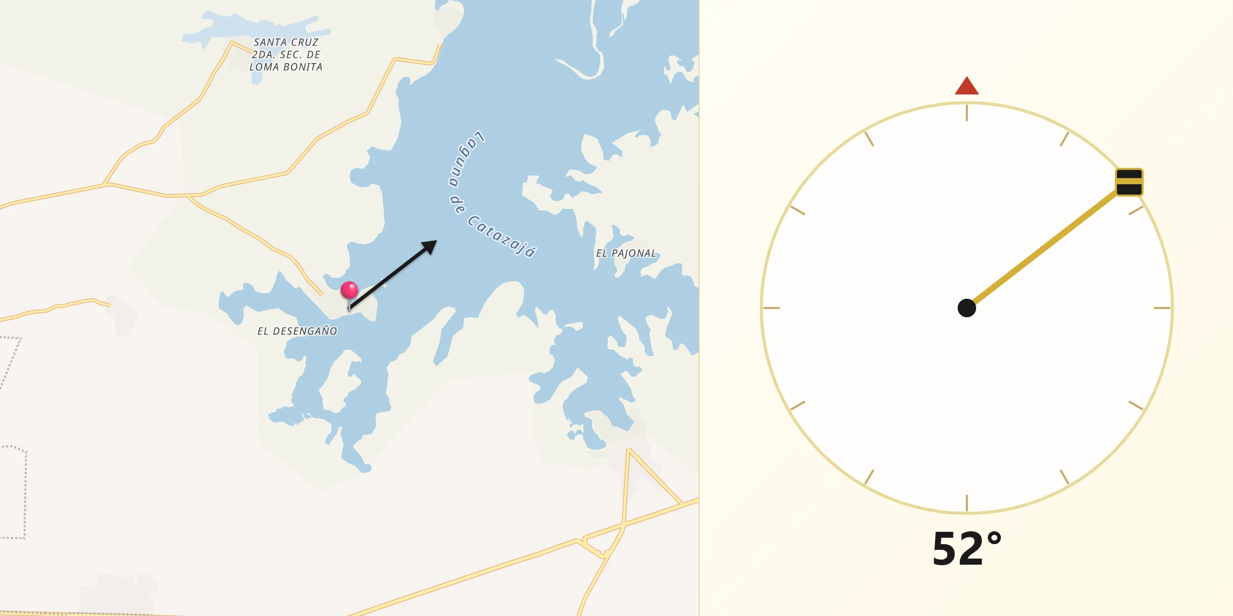 Dirección de la Qibla desde Punta Arena