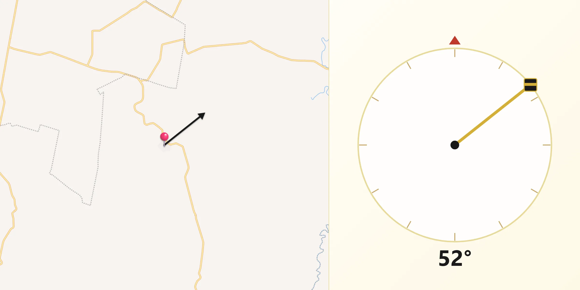 Dirección de la Qibla desde Nuevo Volcán Chichonal