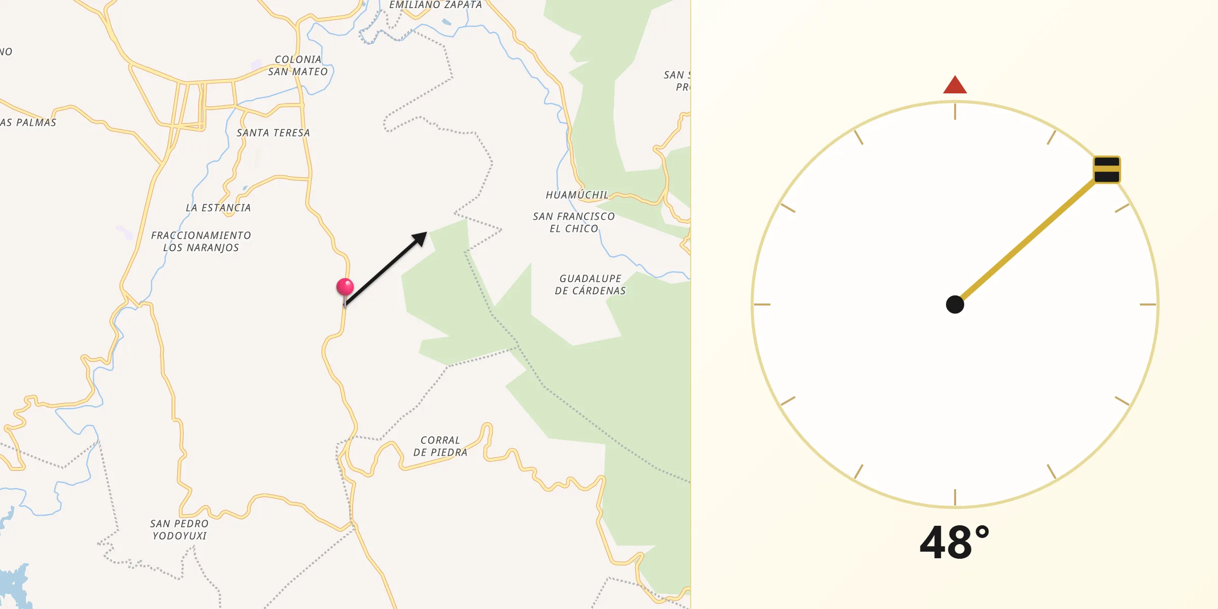 Dirección de la Qibla desde El Molino