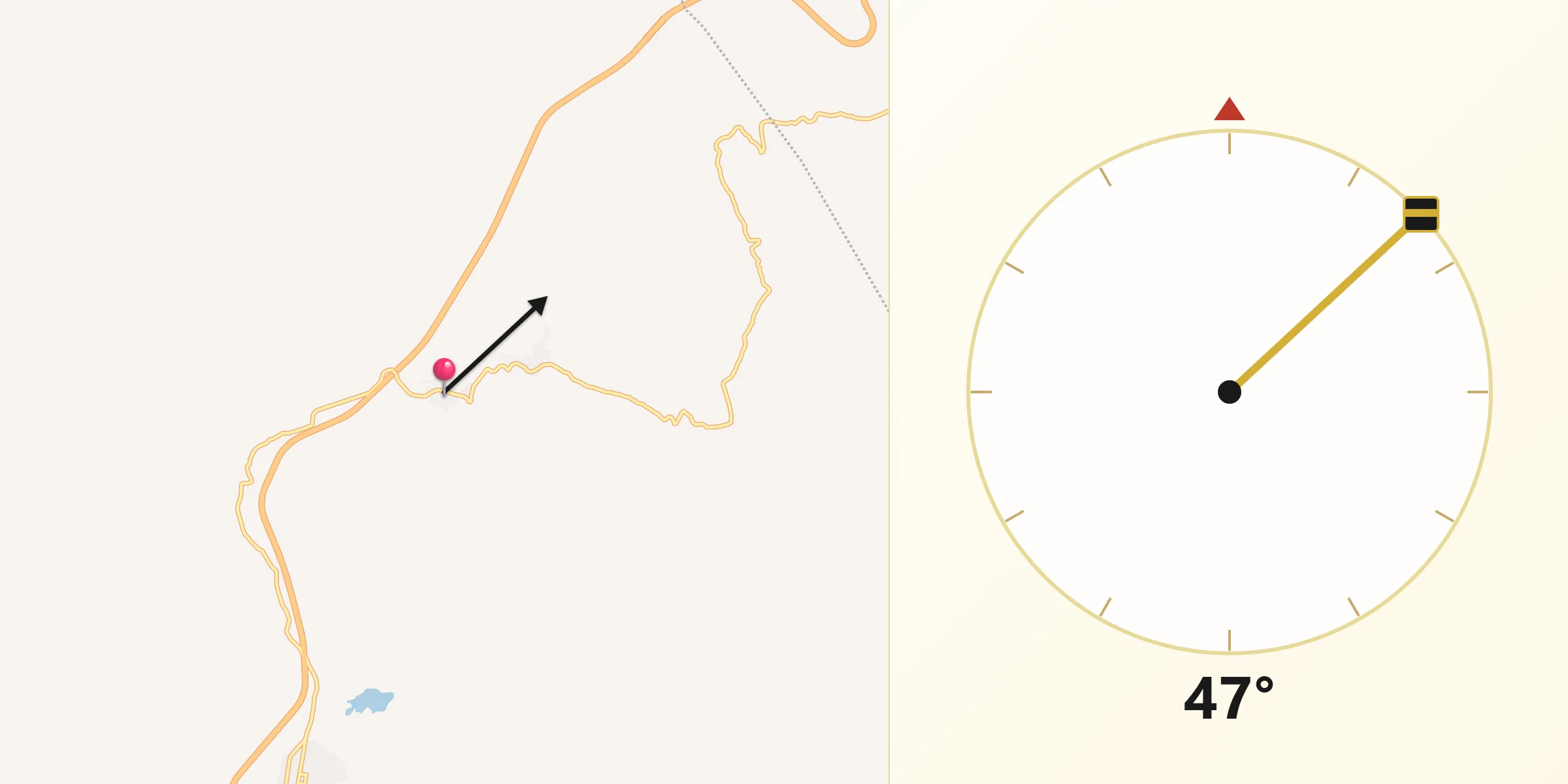 Dirección de la Qibla desde Axaxacualco