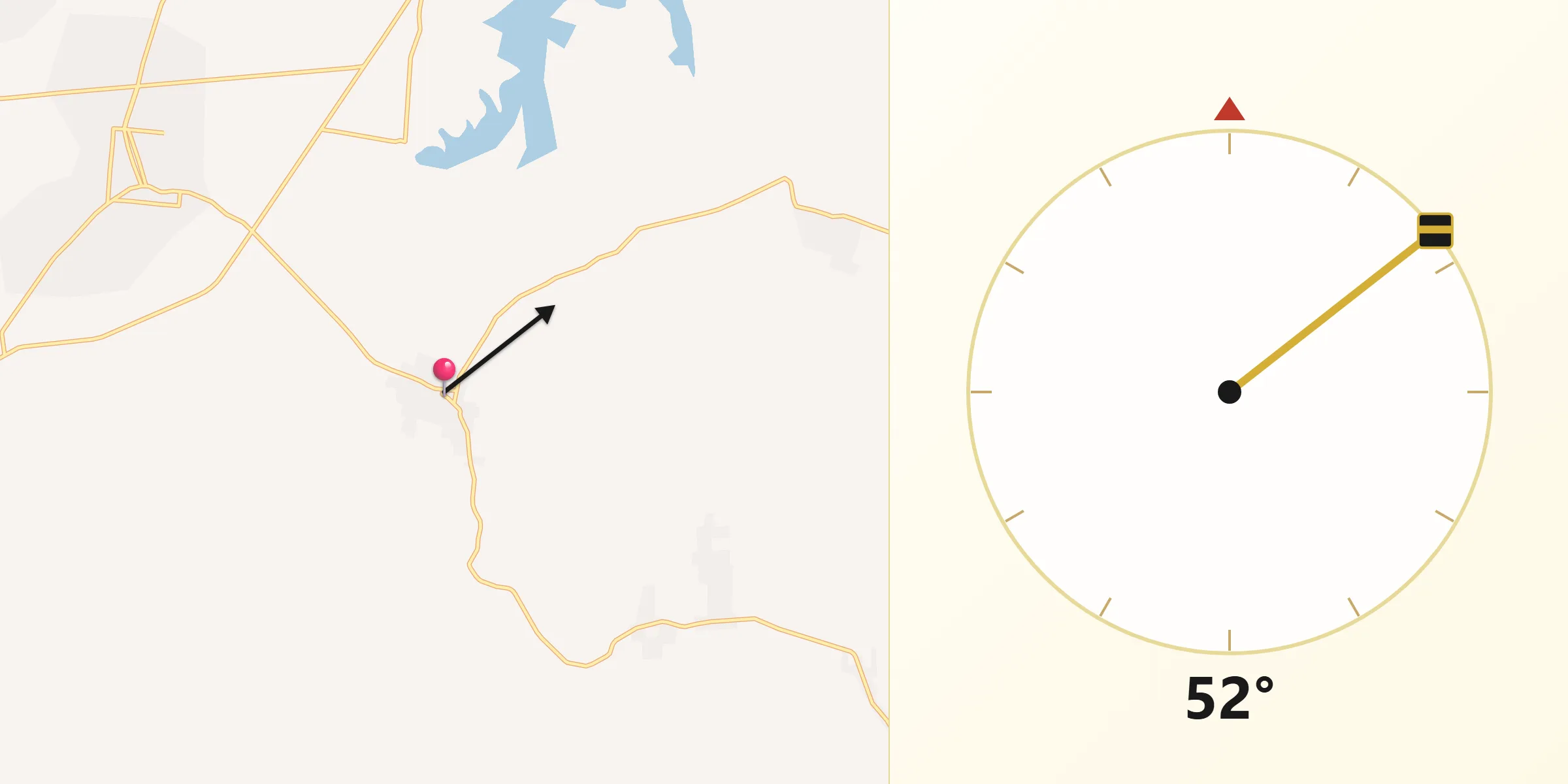 Dirección de la Qibla desde Aquiles Serdán (San Fernando)