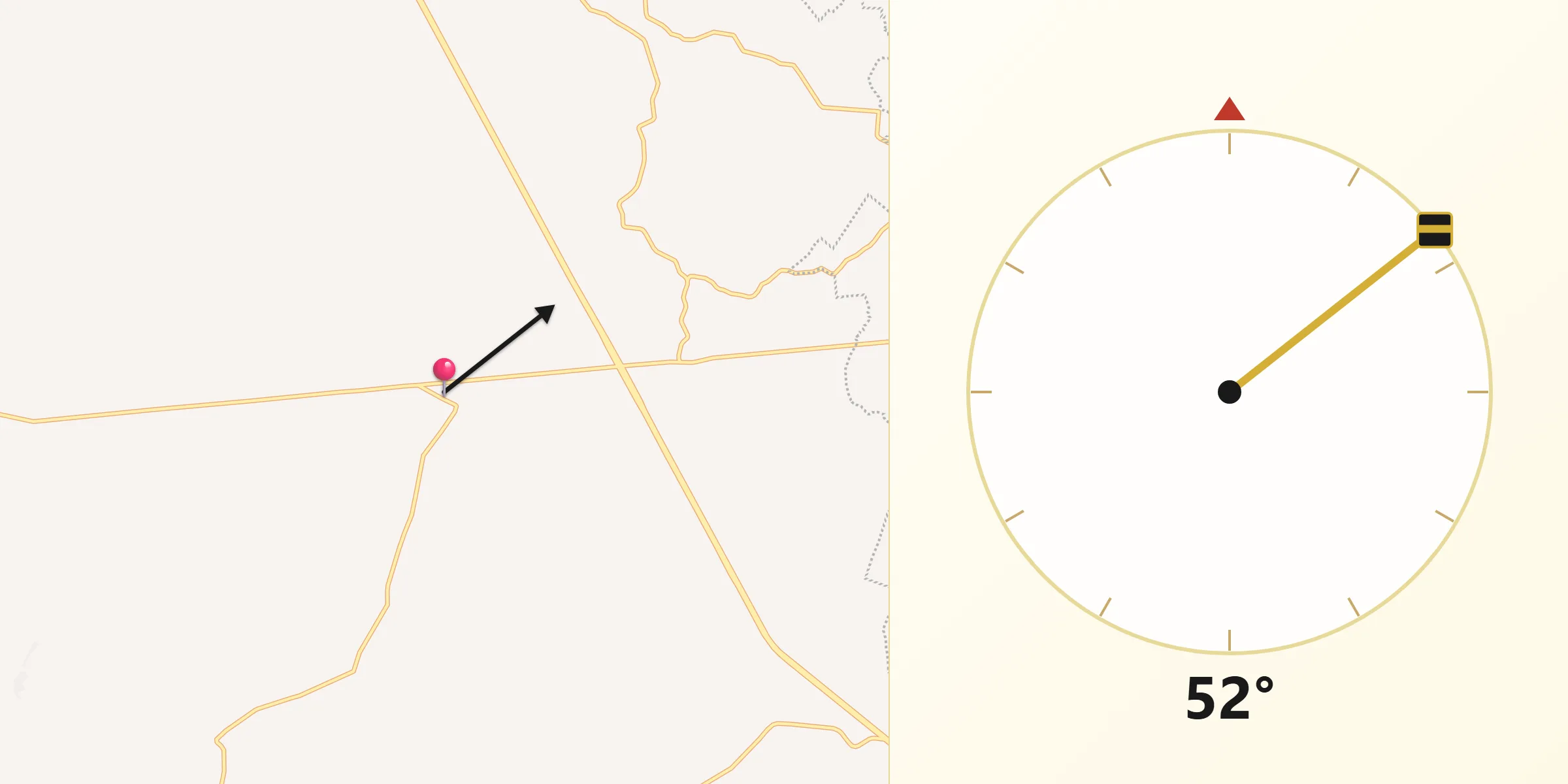 Dirección de la Qibla desde Aquiles Serdán 1ra. Sección