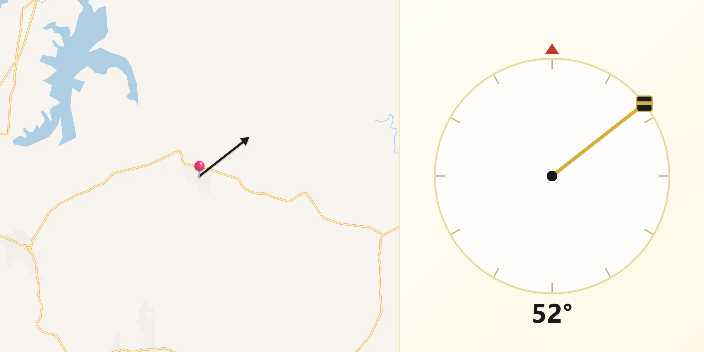 Dirección de la Qibla desde El Congo