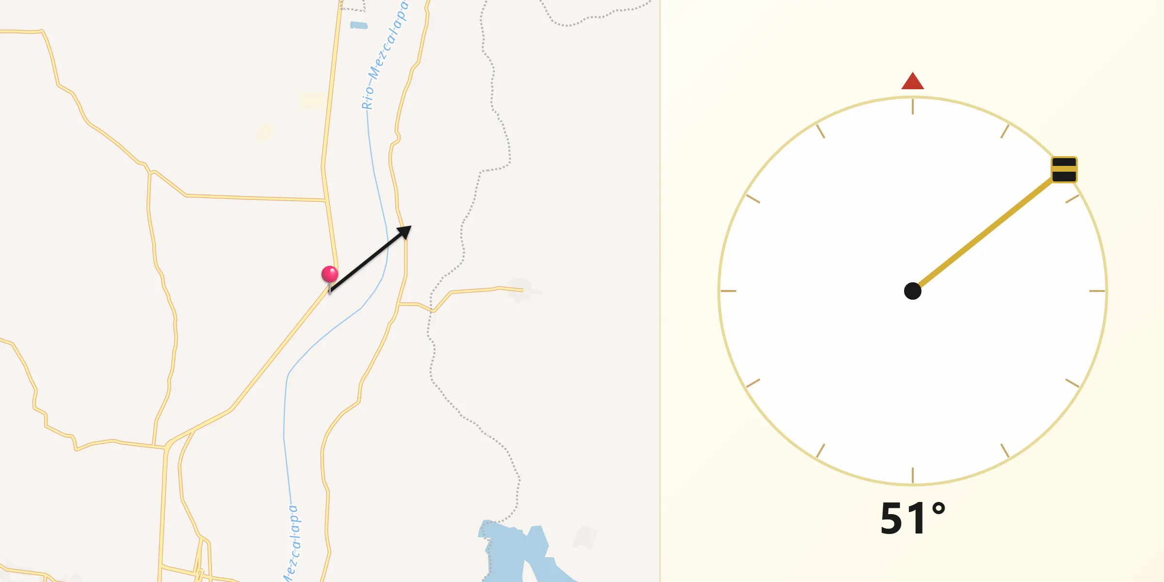 Dirección de la Qibla desde El Dorado