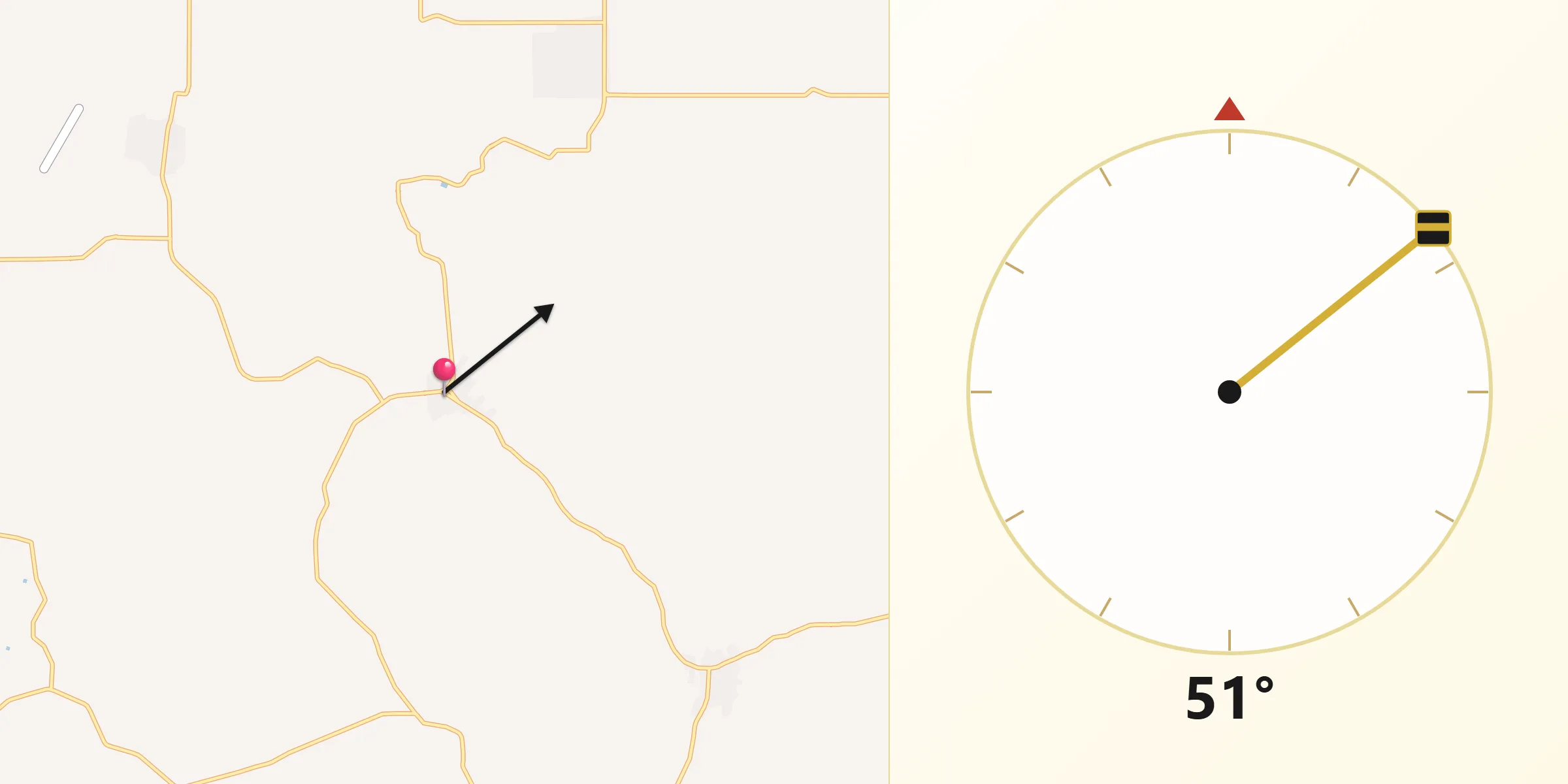 Dirección de la Qibla desde Mecatepec