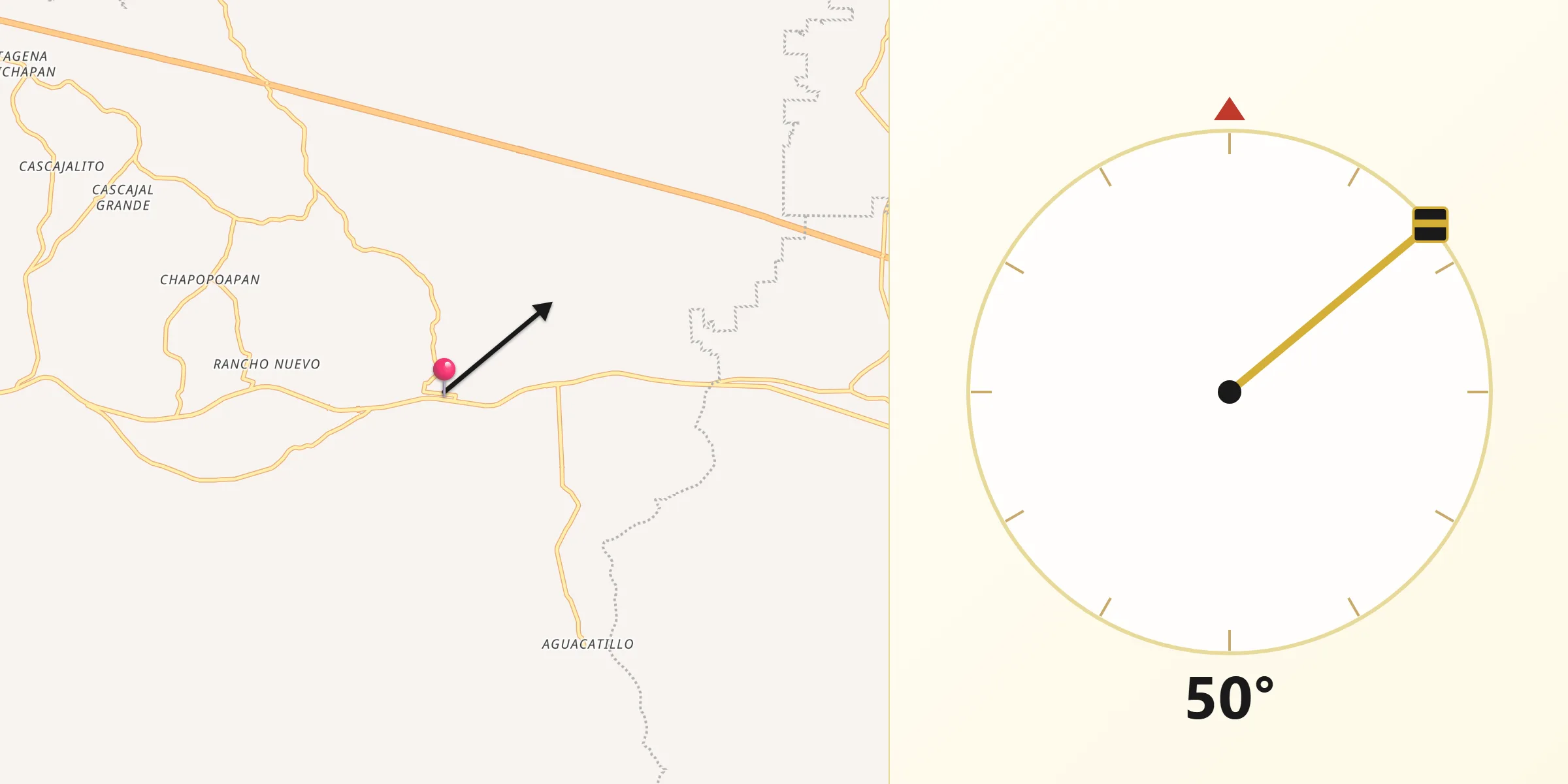 Dirección de la Qibla desde La Cerquilla