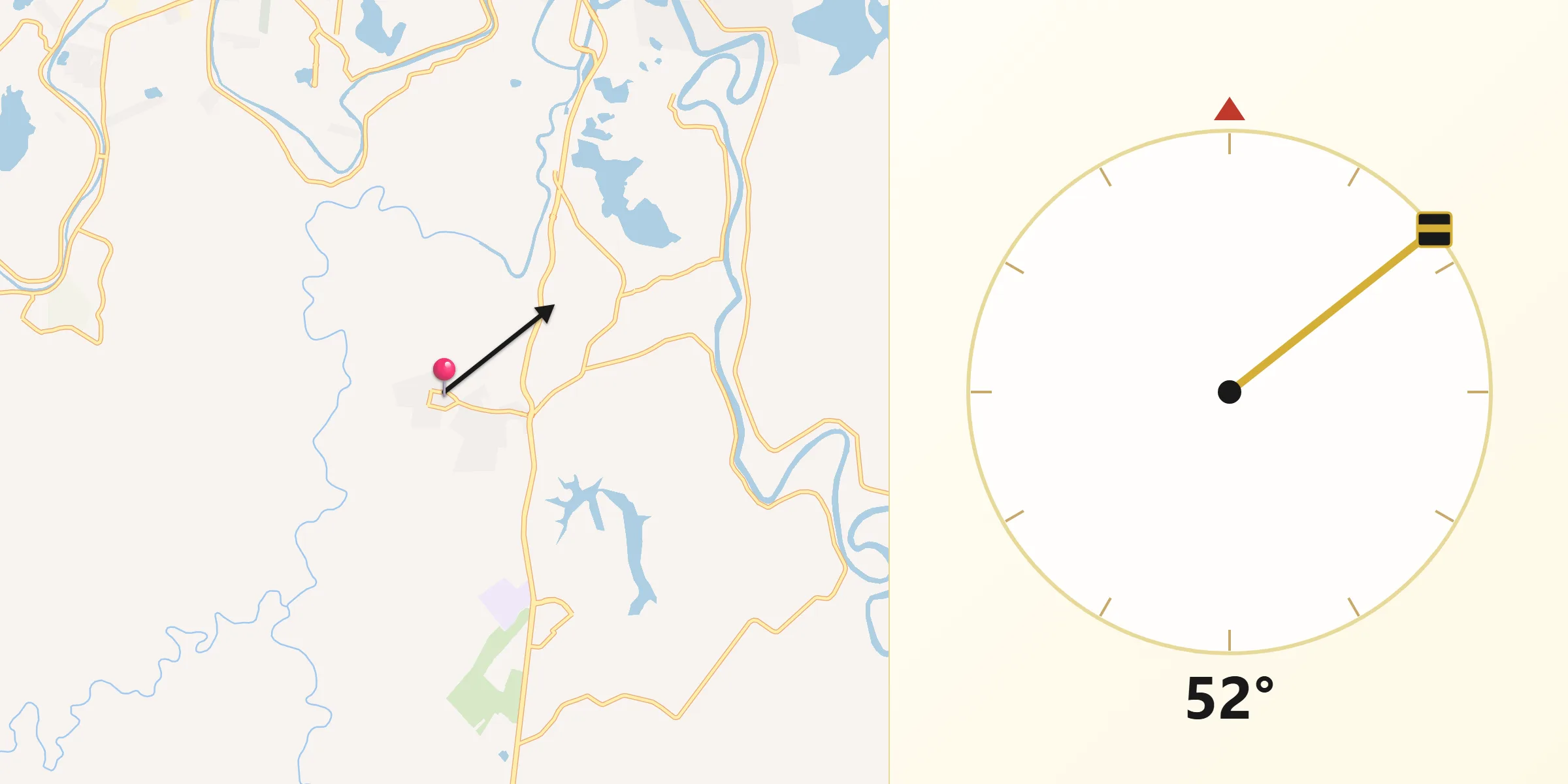 Dirección de la Qibla desde La Lima
