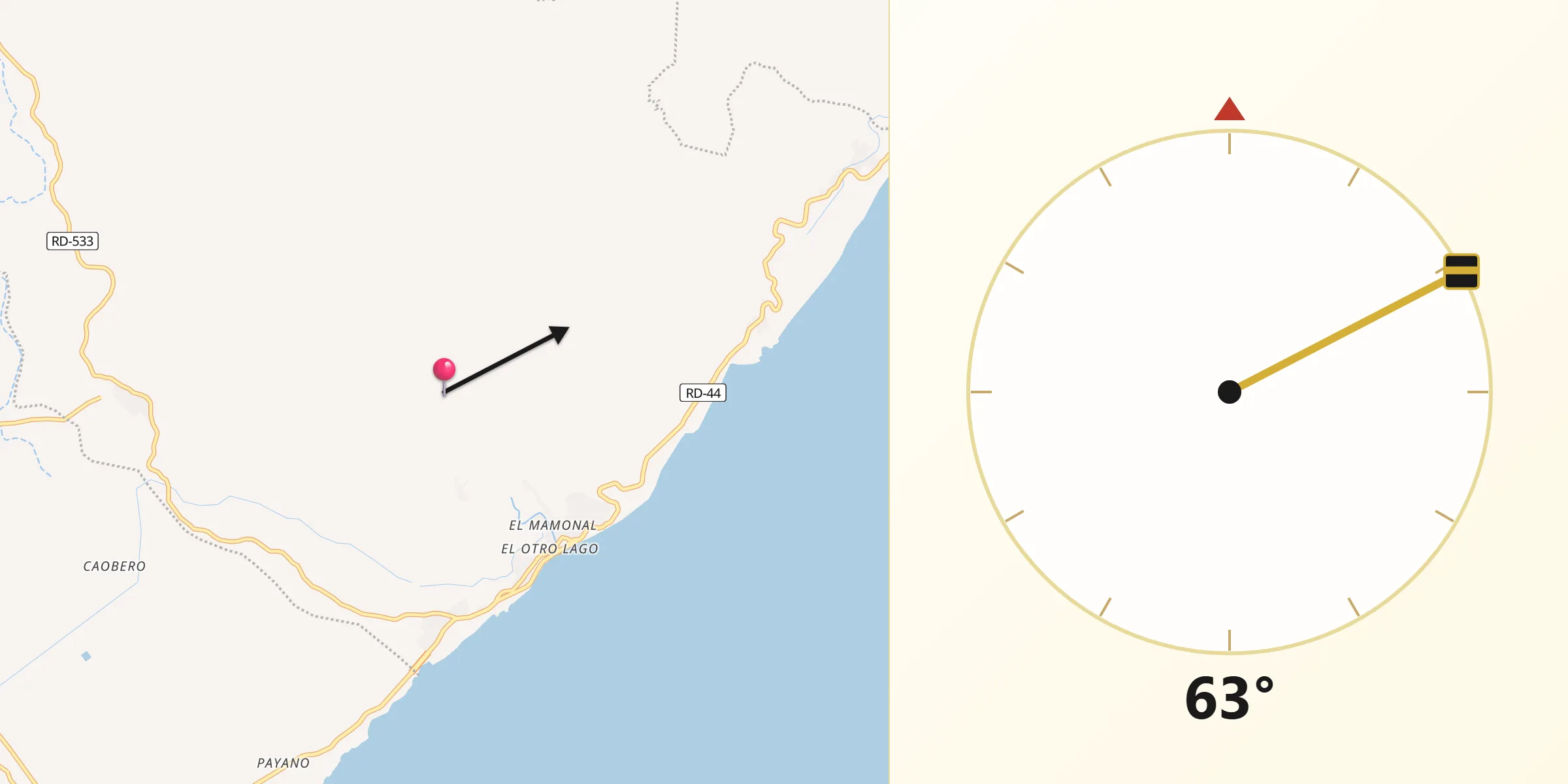 Dirección de la Qibla desde Enriquillo