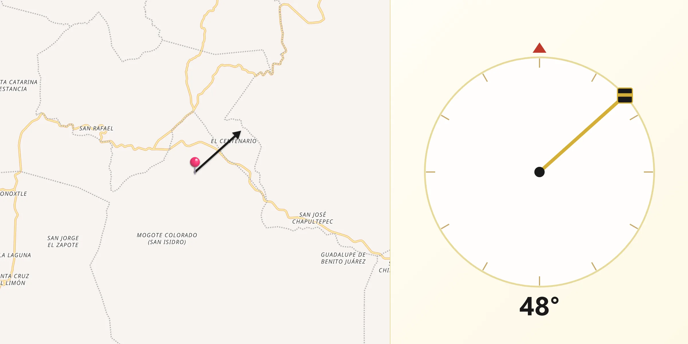 Dirección de la Qibla desde Santiago Ayuquililla