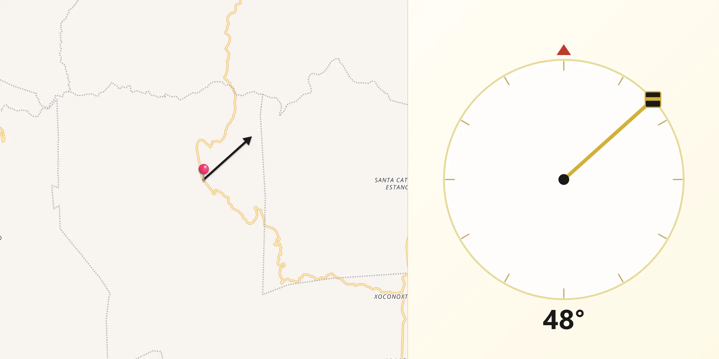 Dirección de la Qibla desde San Lorenzo Vista Hermosa