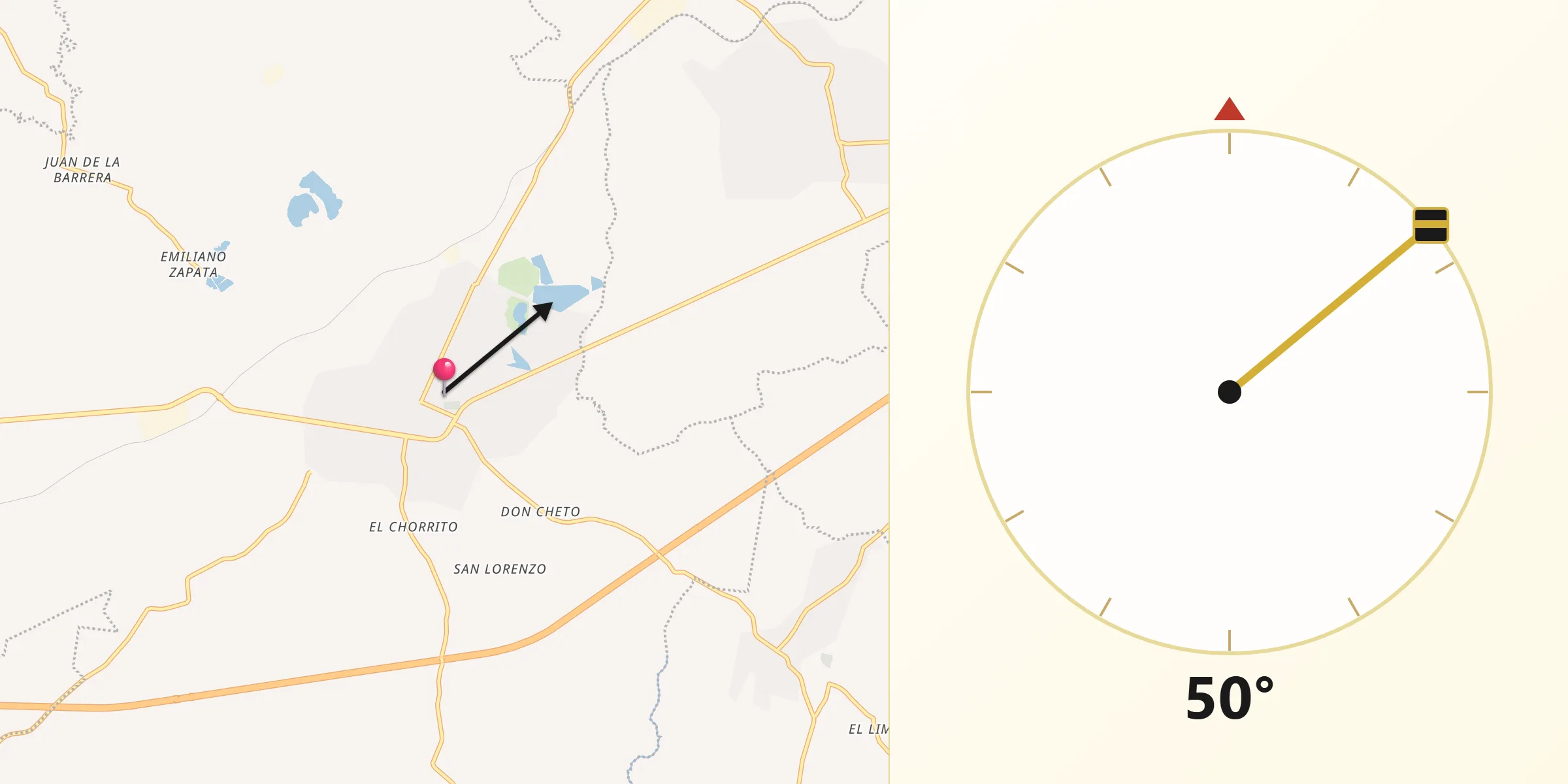 Dirección de la Qibla desde Jáltipan de Morelos