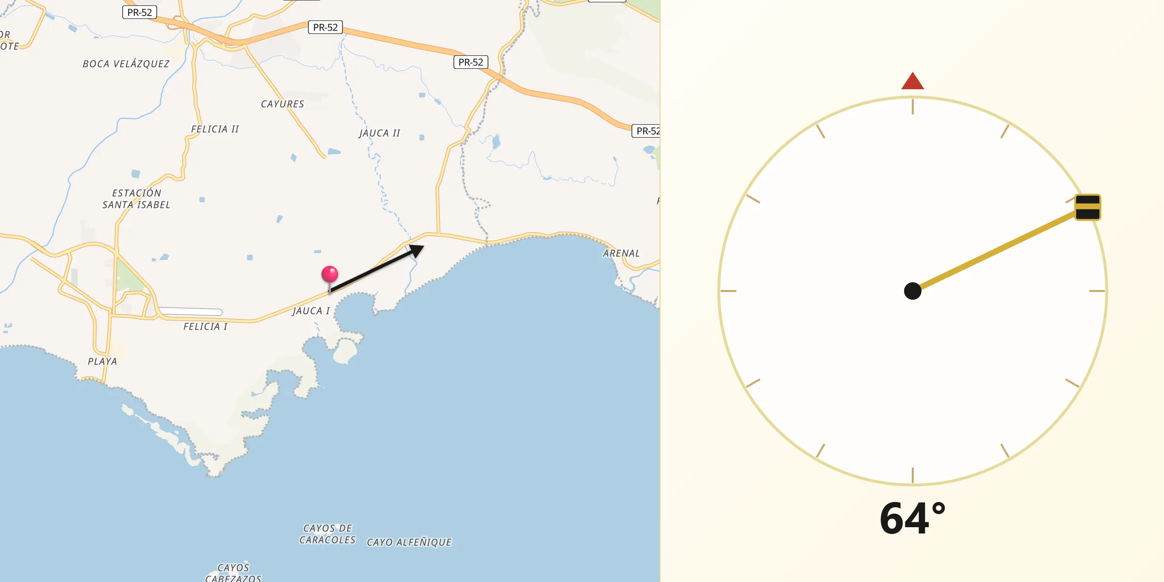 Qibla Direction from Jauca