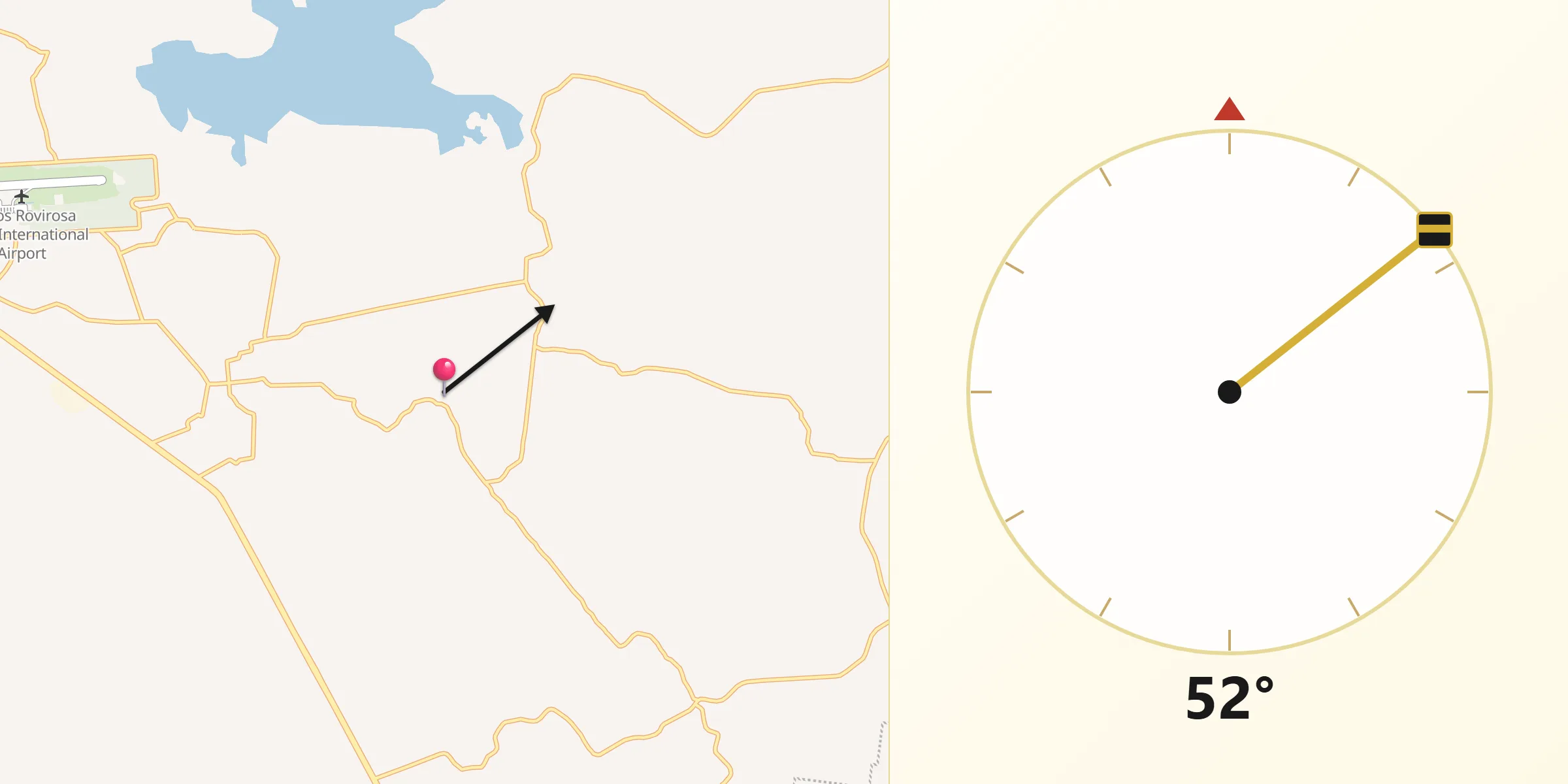 Dirección de la Qibla desde Barrancas y Amate 3ra. Sección