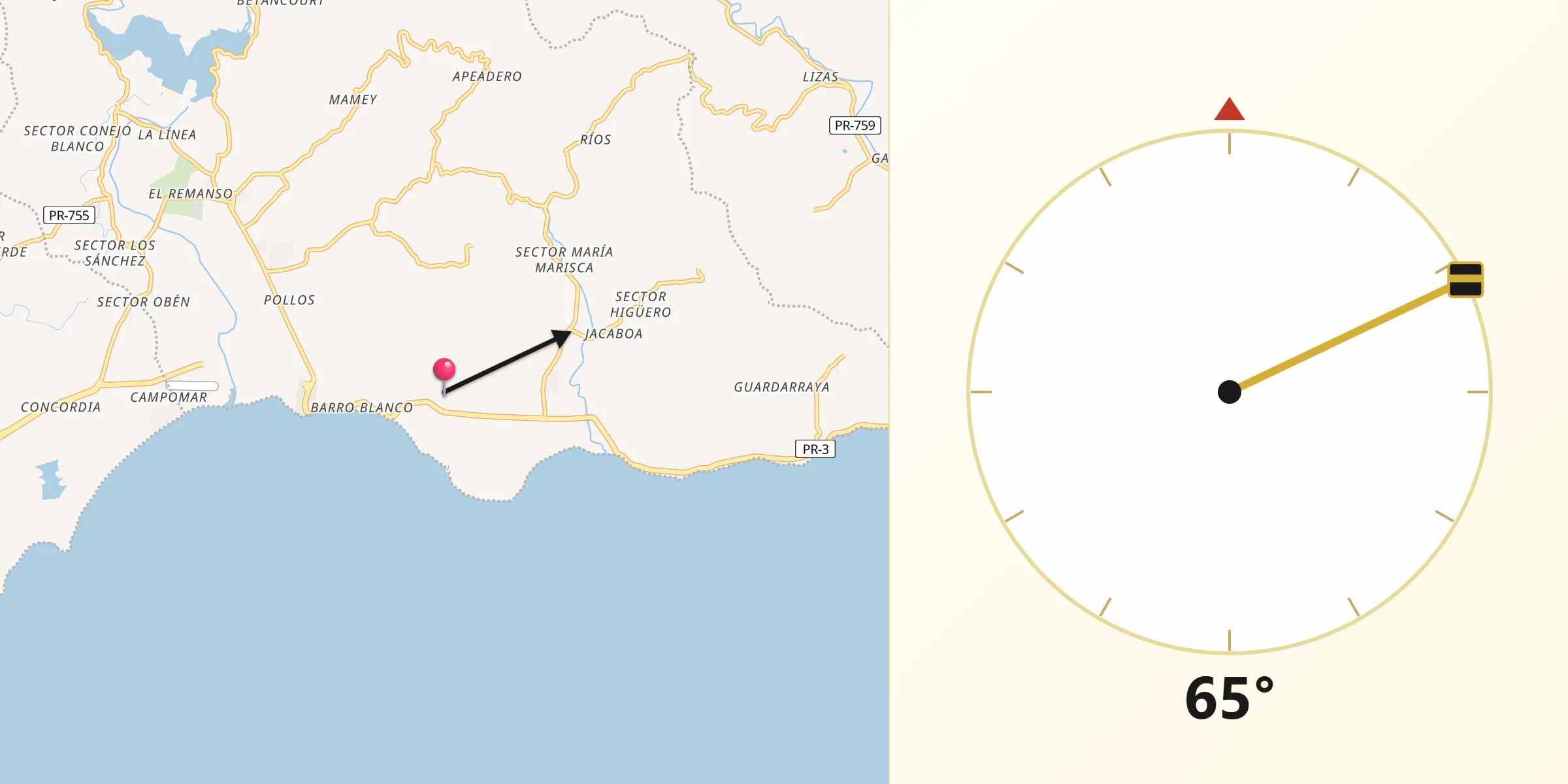 Qibla Direction from Lamboglia