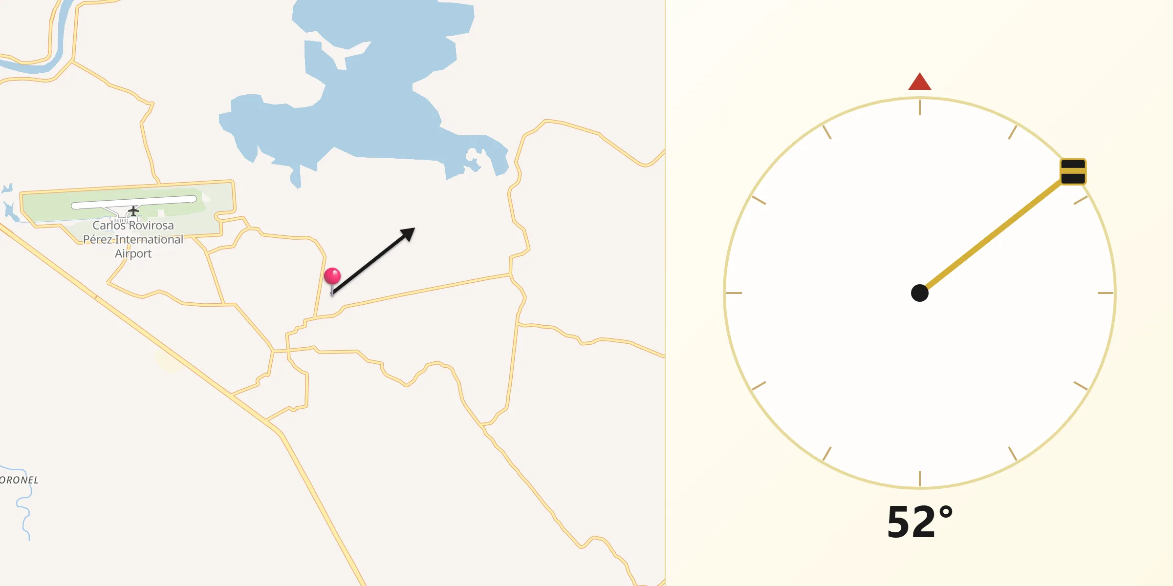 Dirección de la Qibla desde El Bajío