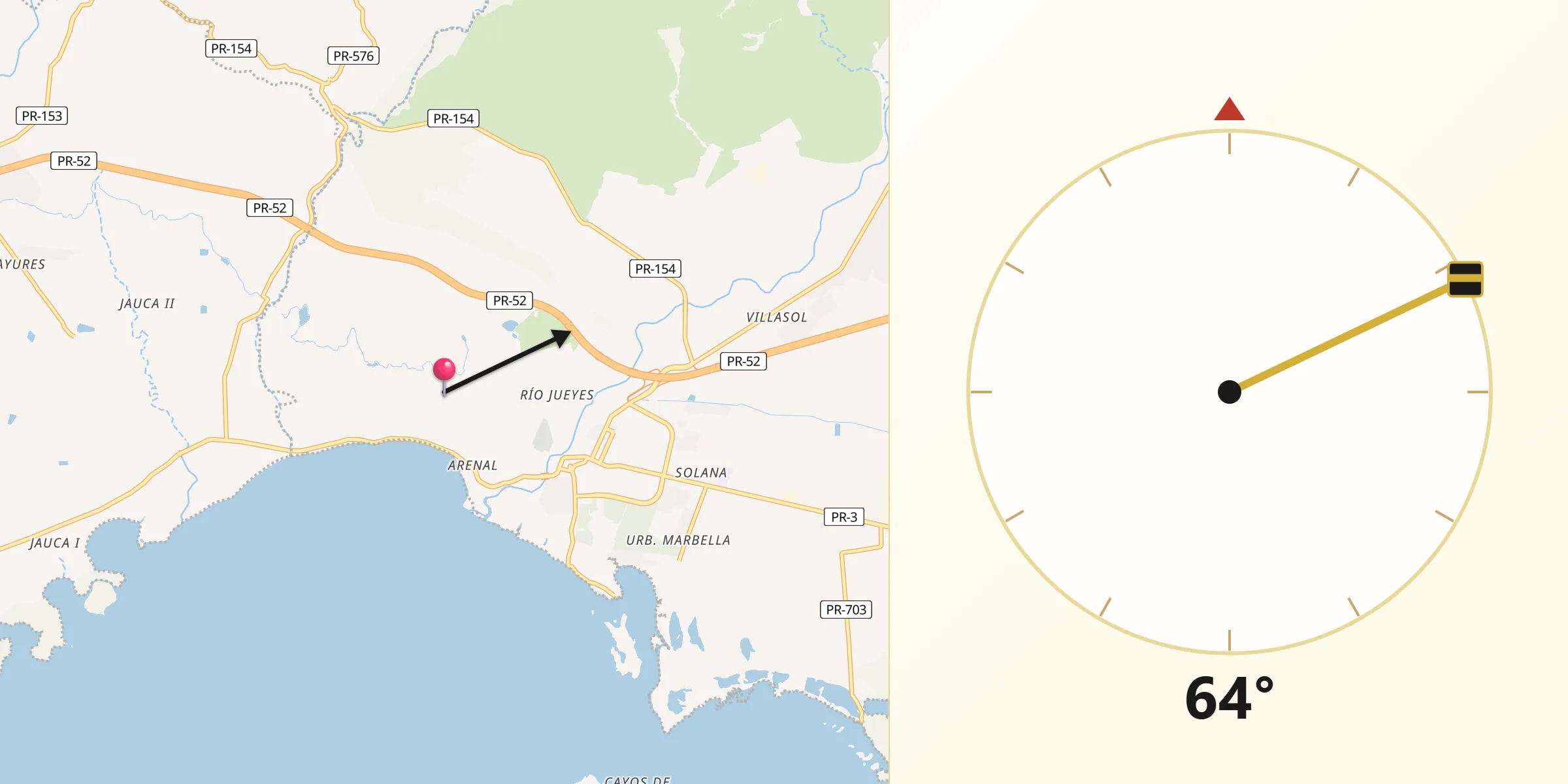 Qibla Direction from Las Ochenta
