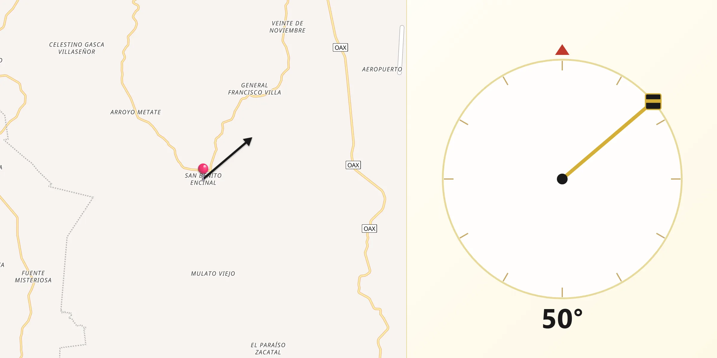 Dirección de la Qibla desde San Benito Encinal