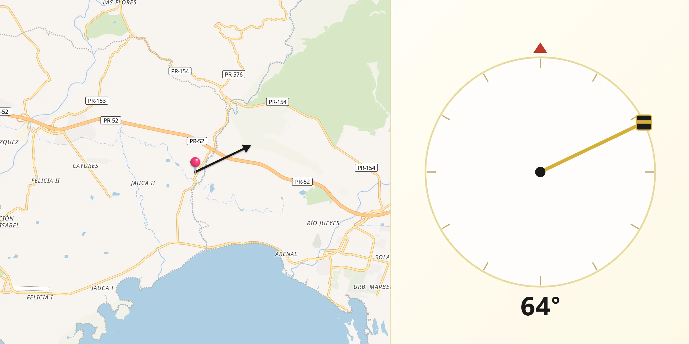 Qibla Direction from Parcelas Peñuelas
