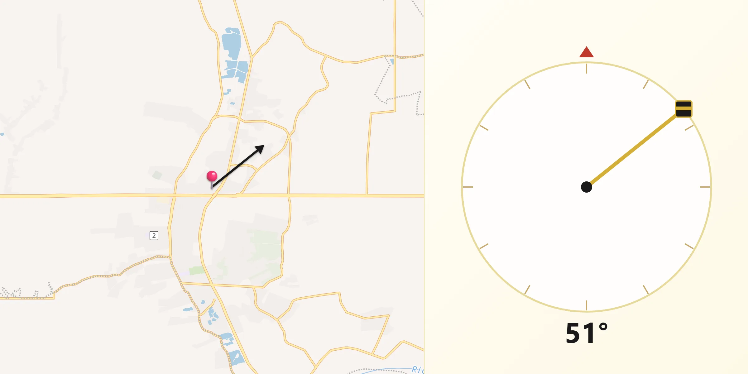 Dirección de la Qibla desde Cárdenas