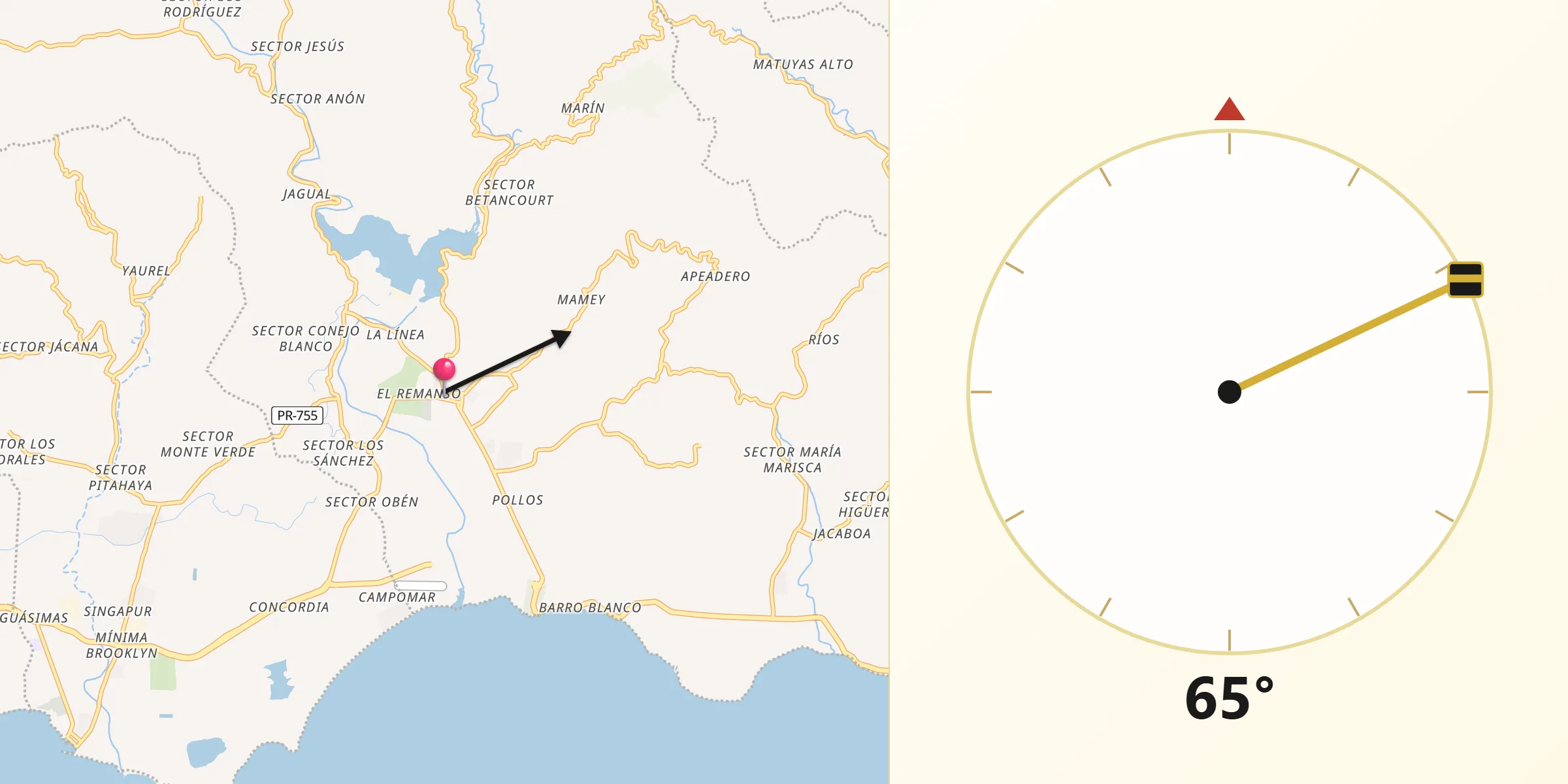 Qibla Direction from Patillas