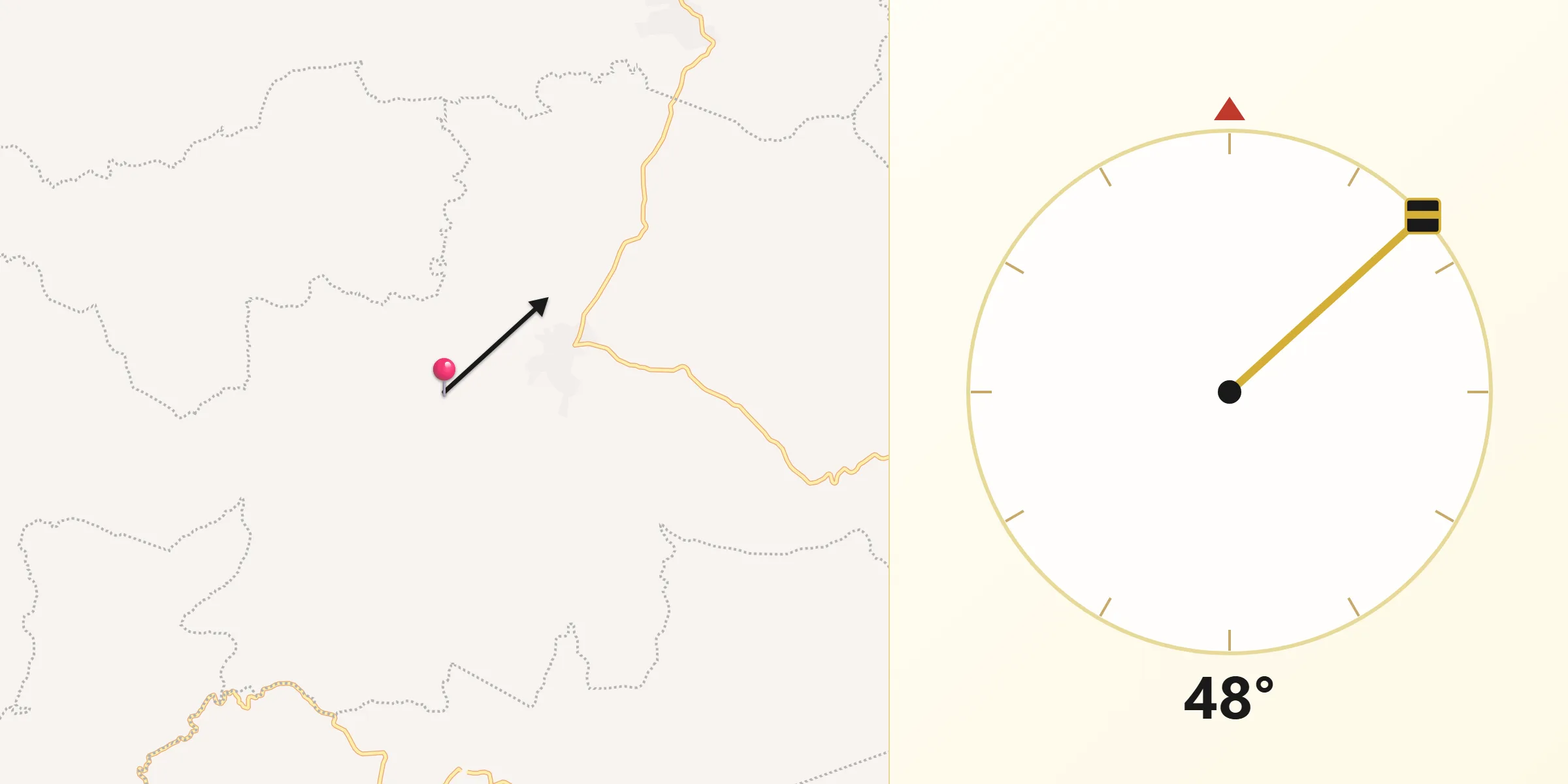 Dirección de la Qibla desde Albino Zertuche