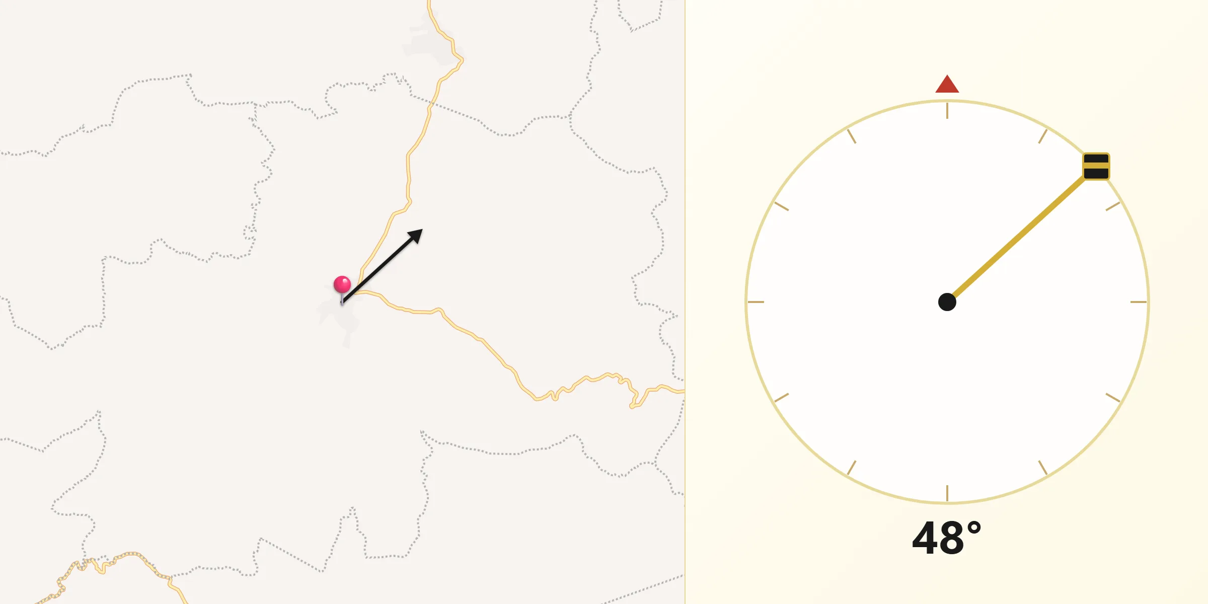 Dirección de la Qibla desde Acaxtlahuacán de Albino Zertuche