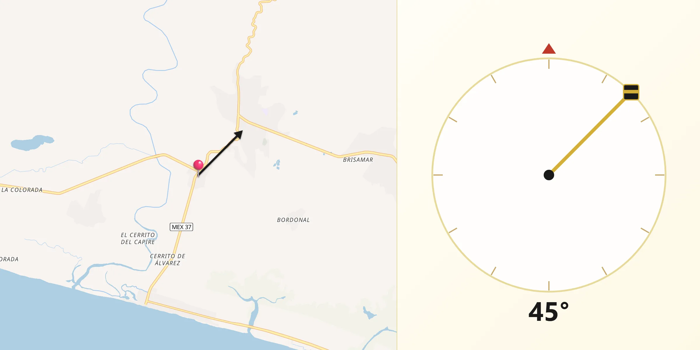 Dirección de la Qibla desde Acalpican de Morelos