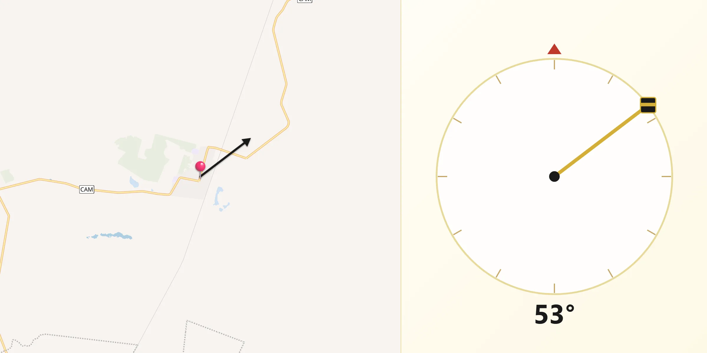 Dirección de la Qibla desde El Naranjo