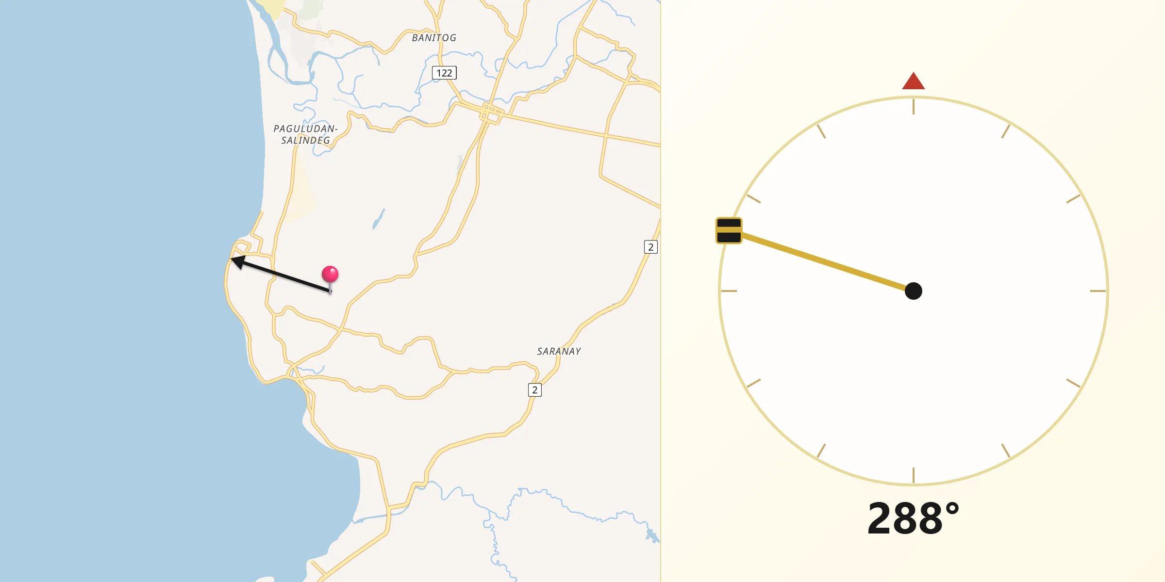 Qibla Direction from Batac