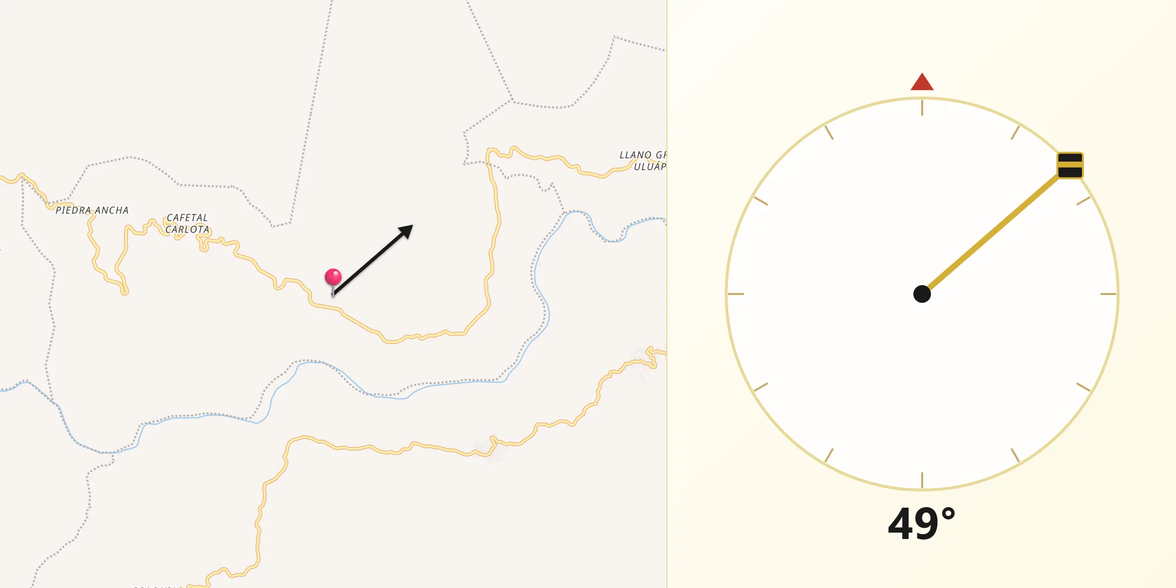 Dirección de la Qibla desde San Bartolomé Ayautla