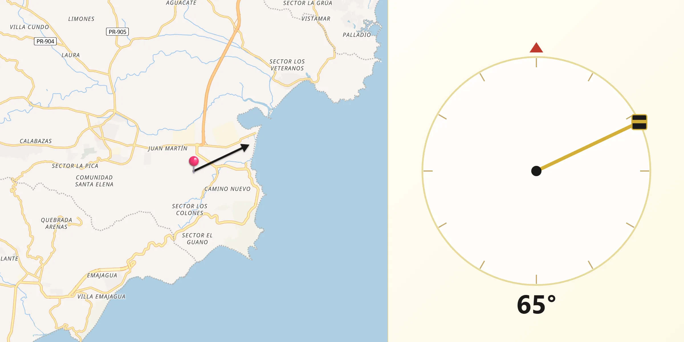 Qibla Direction from El Negro