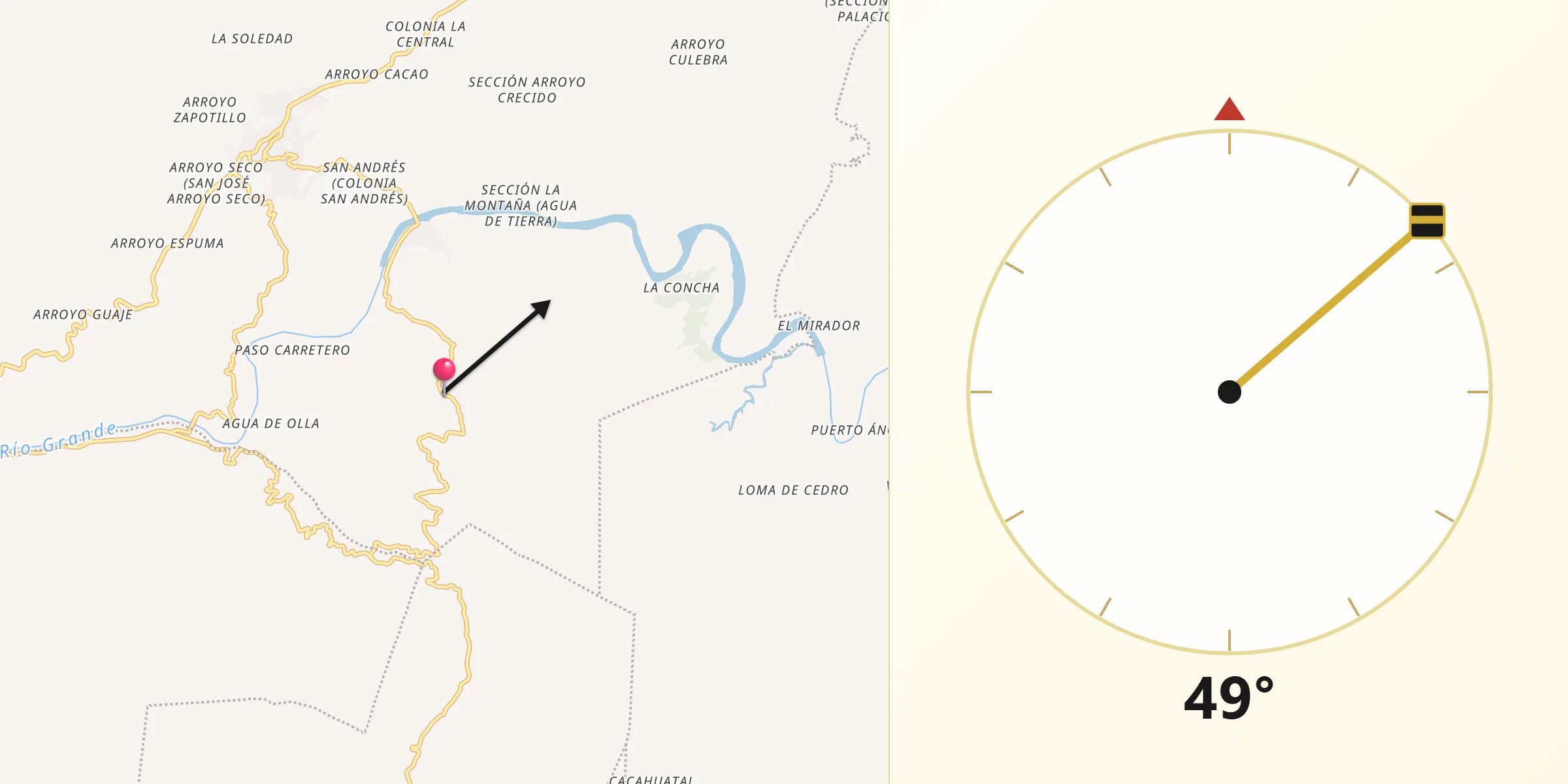 Dirección de la Qibla desde Santo Tomás
