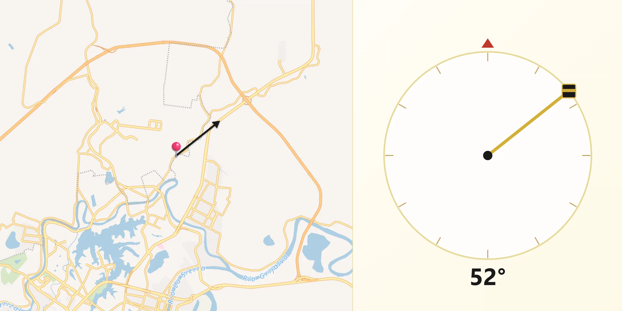 Dirección de la Qibla desde Samarkanda
