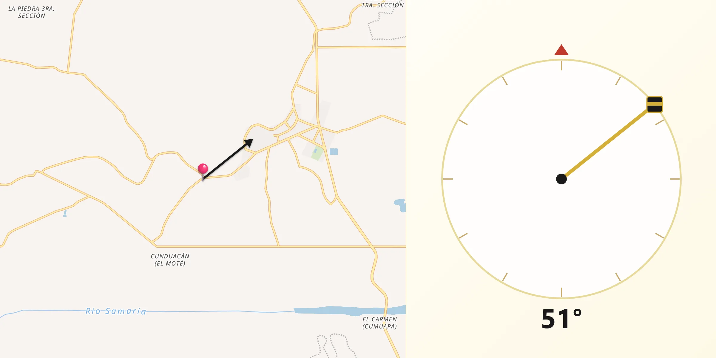 Dirección de la Qibla desde Huacapa y Amestoy