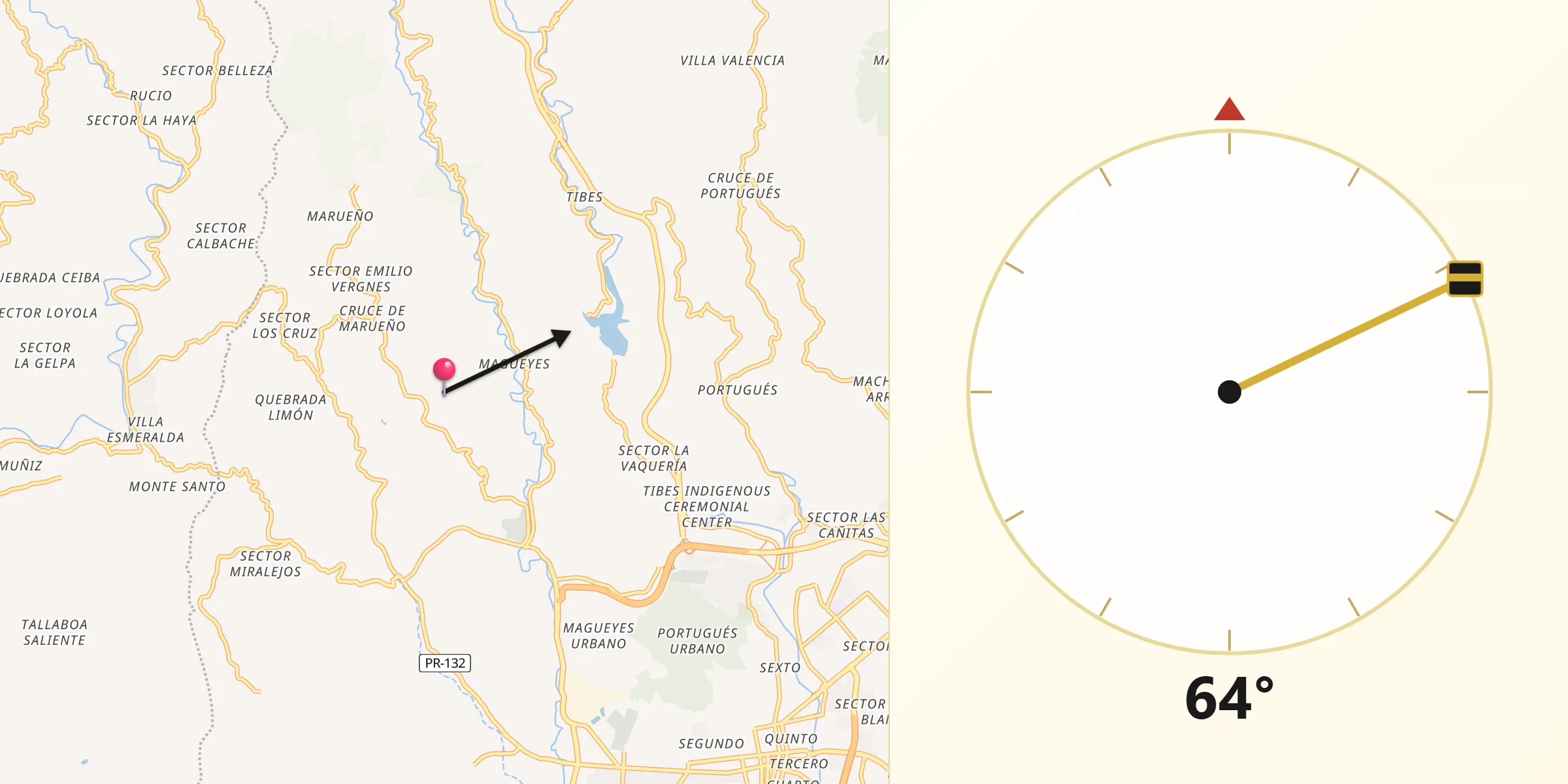 Qibla Direction from Marueño