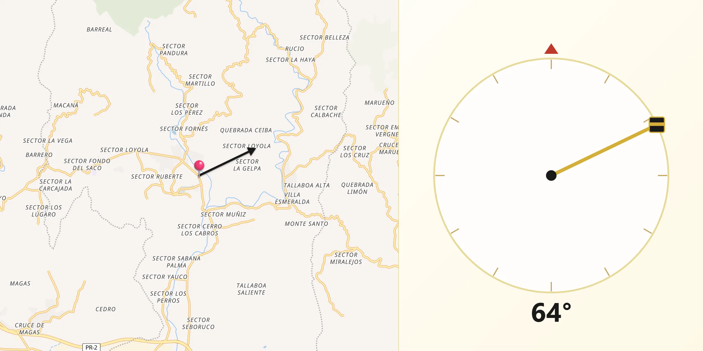 Qibla Direction from Peñuelas