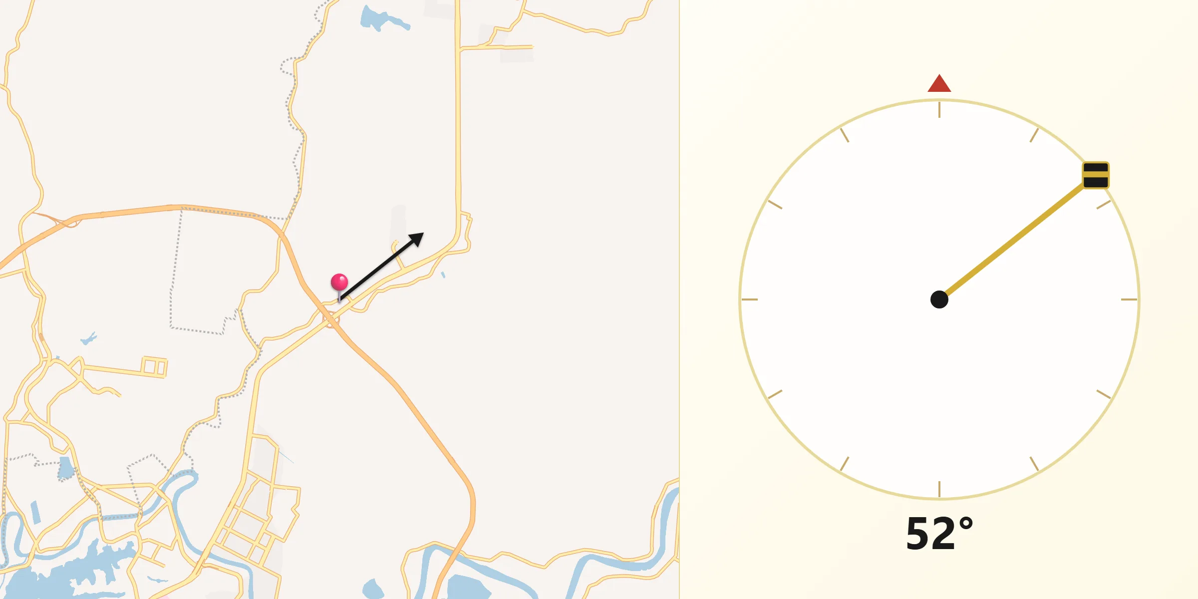 Dirección de la Qibla desde Lagartera 1ra. Sección