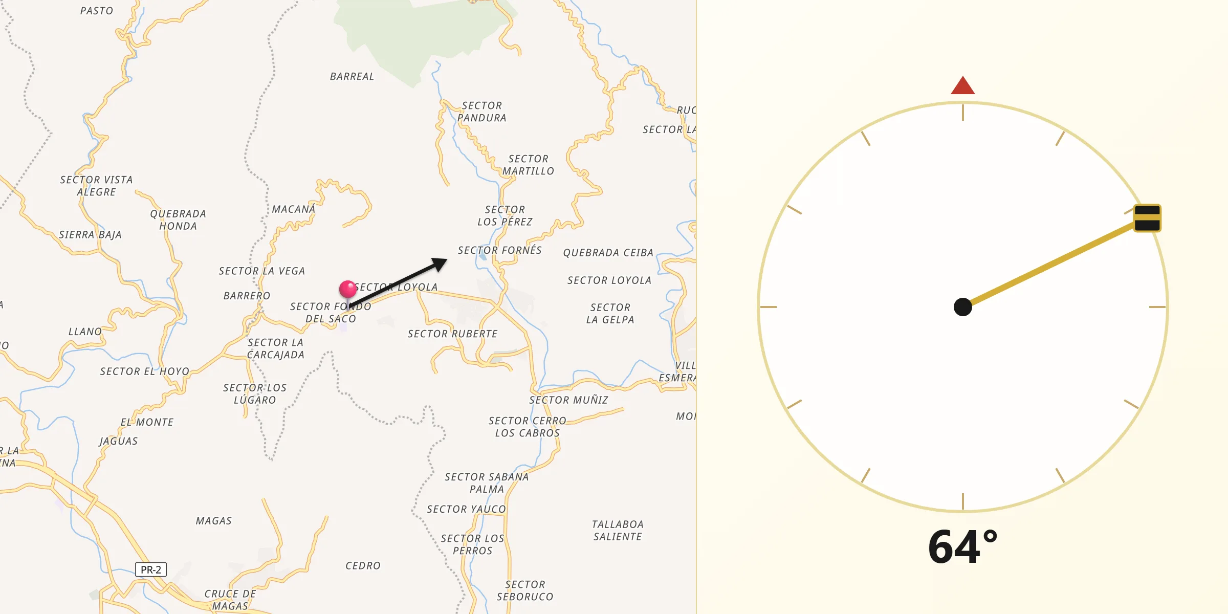 Qibla Direction from Santo Domingo