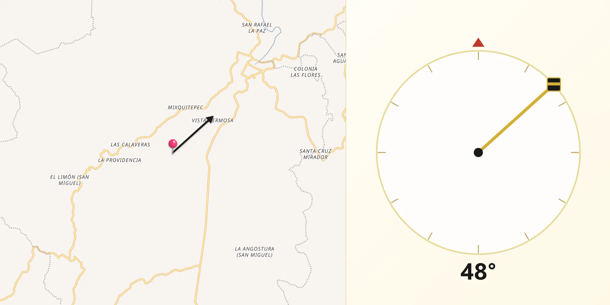 Dirección de la Qibla desde Guadalupe