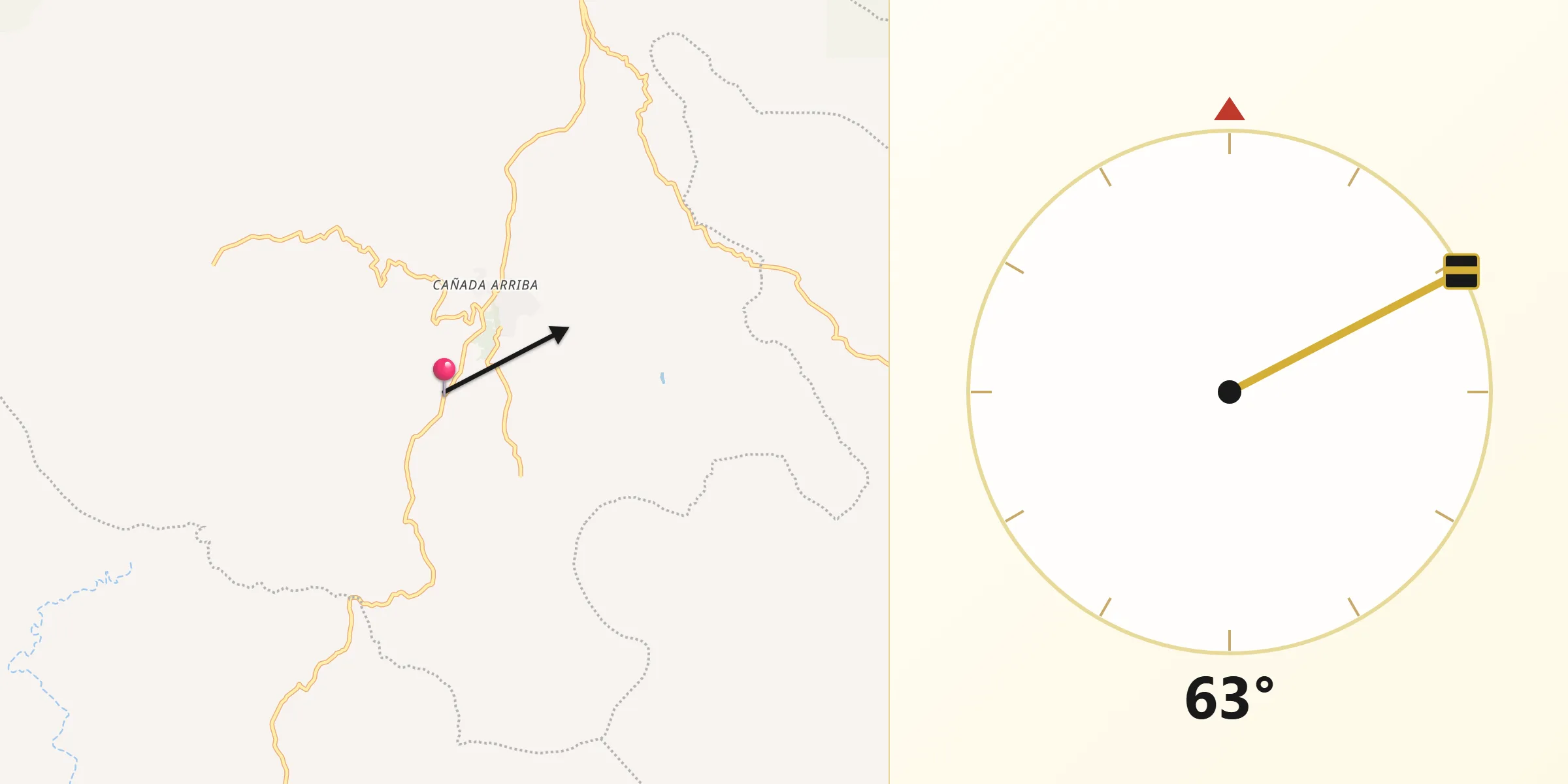Dirección de la Qibla desde Polo