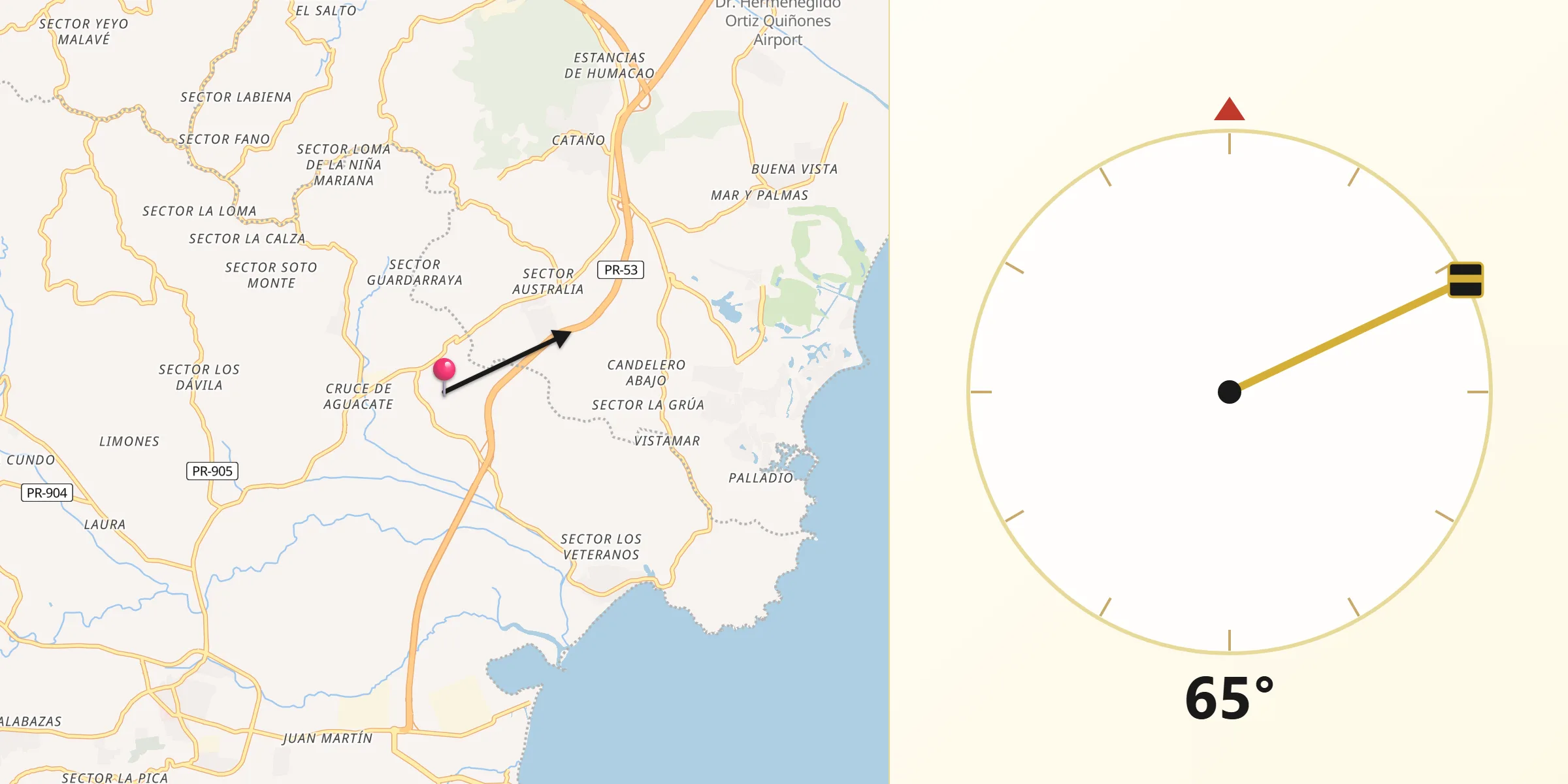 Qibla Direction from Comunas