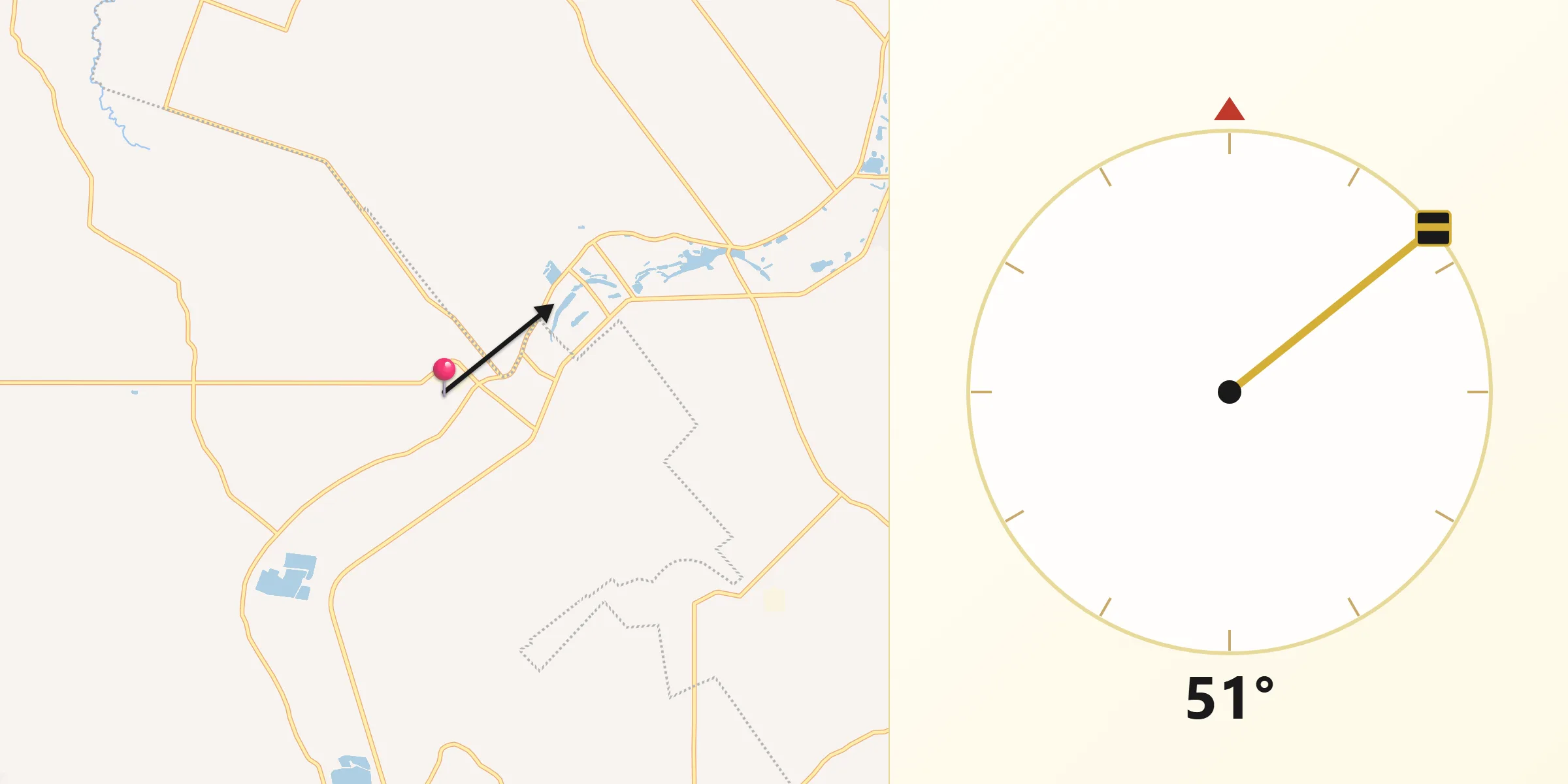 Dirección de la Qibla desde Santa Rosalía