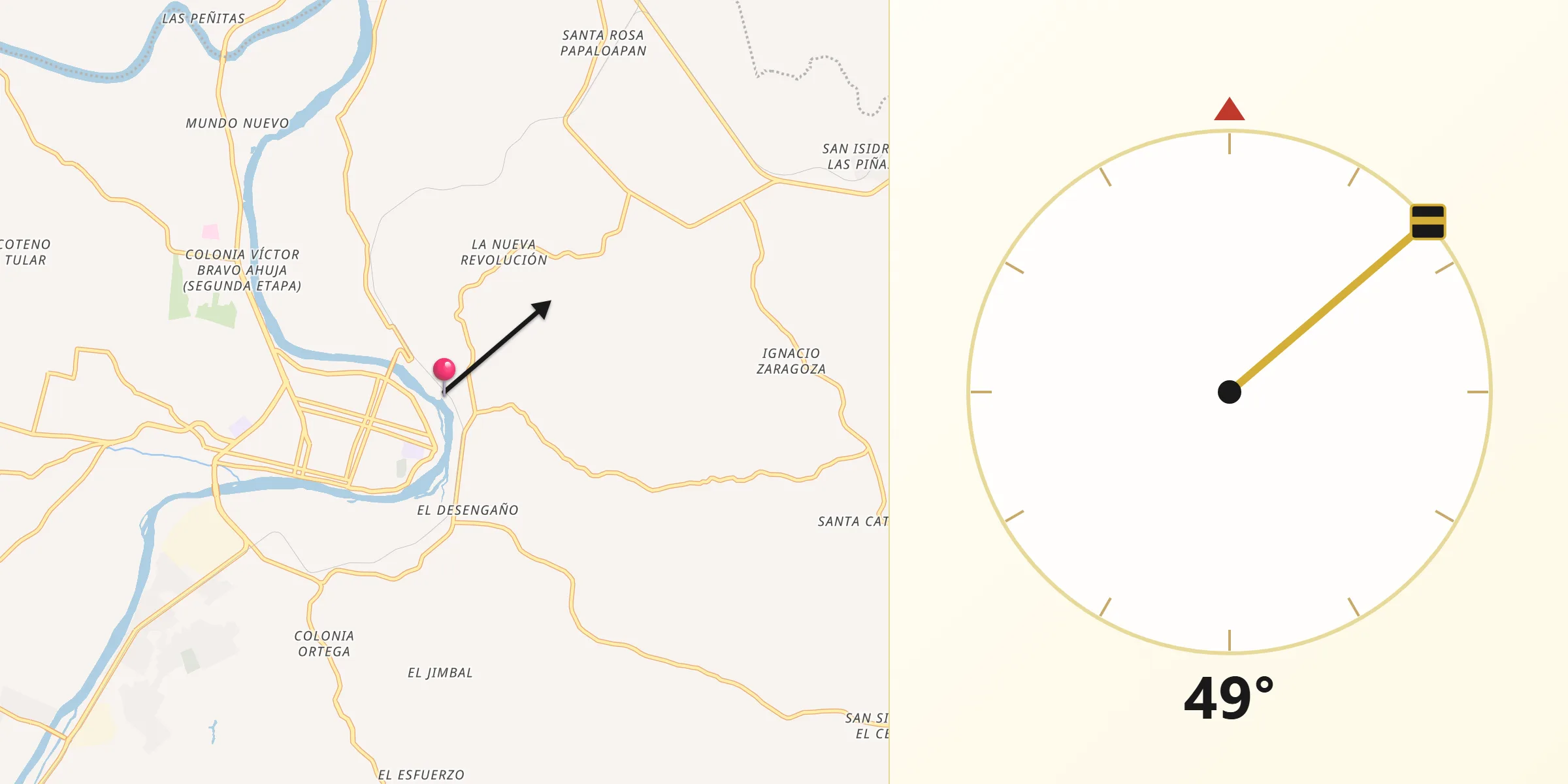 Dirección de la Qibla desde San Bartolo
