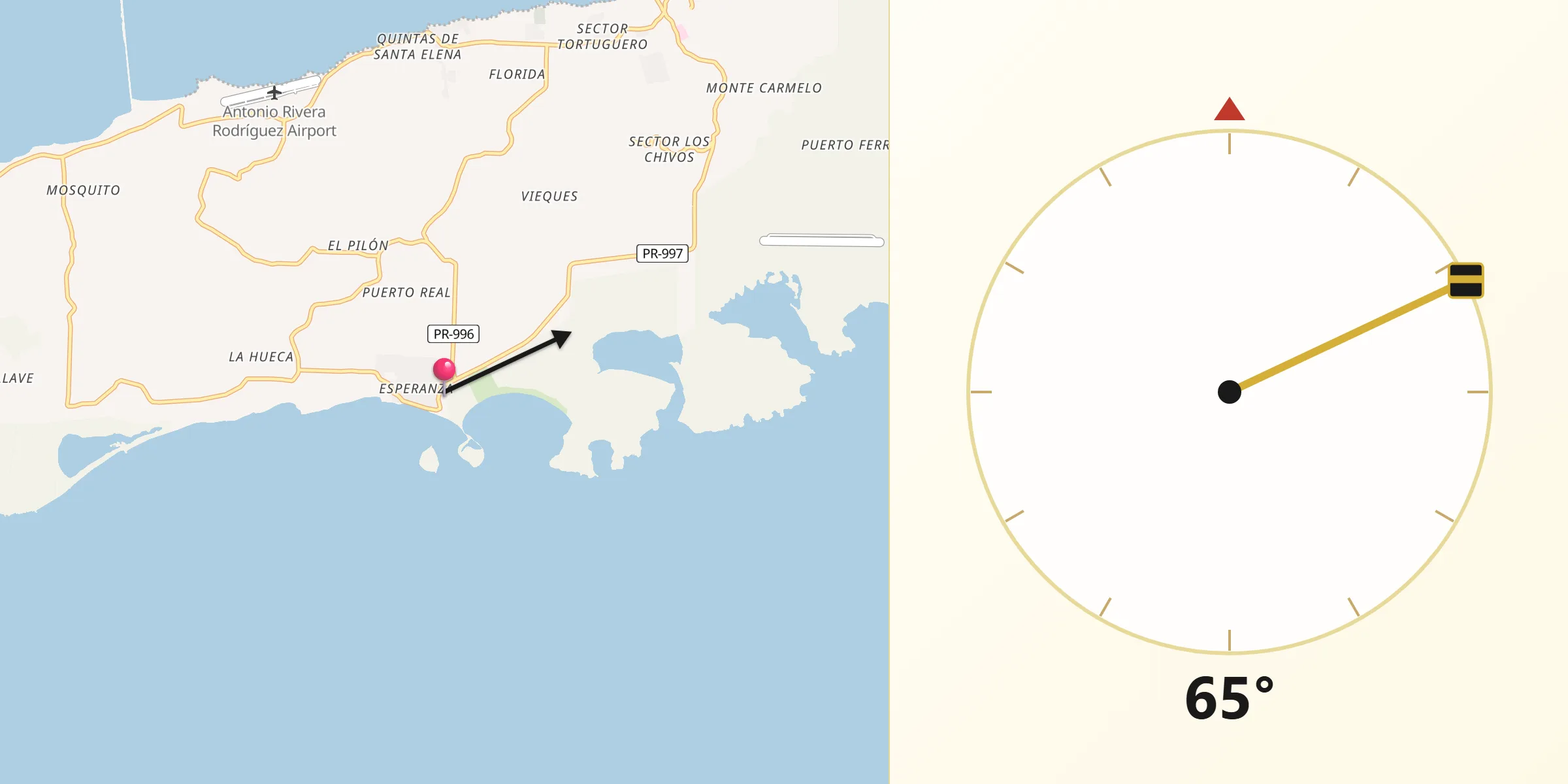 Qibla Direction from Esperanza
