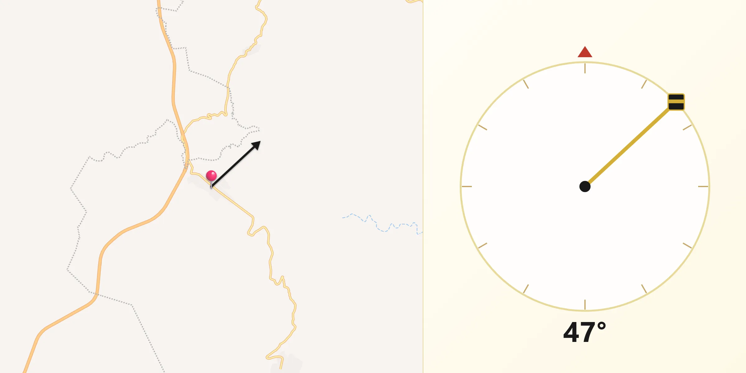 Dirección de la Qibla desde Tequicuilco